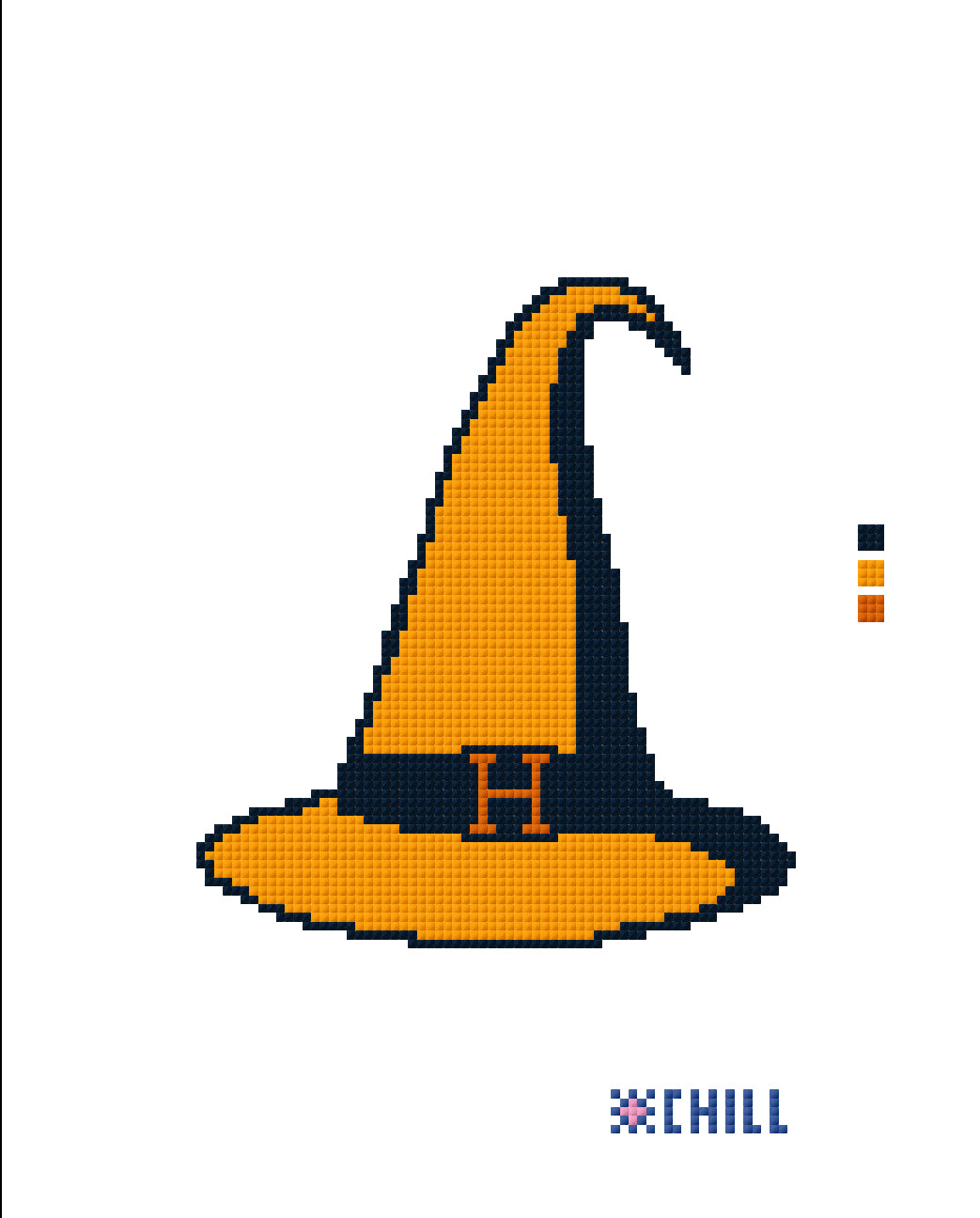 Witch's Hat Needlepoint Canvas – Orange Version