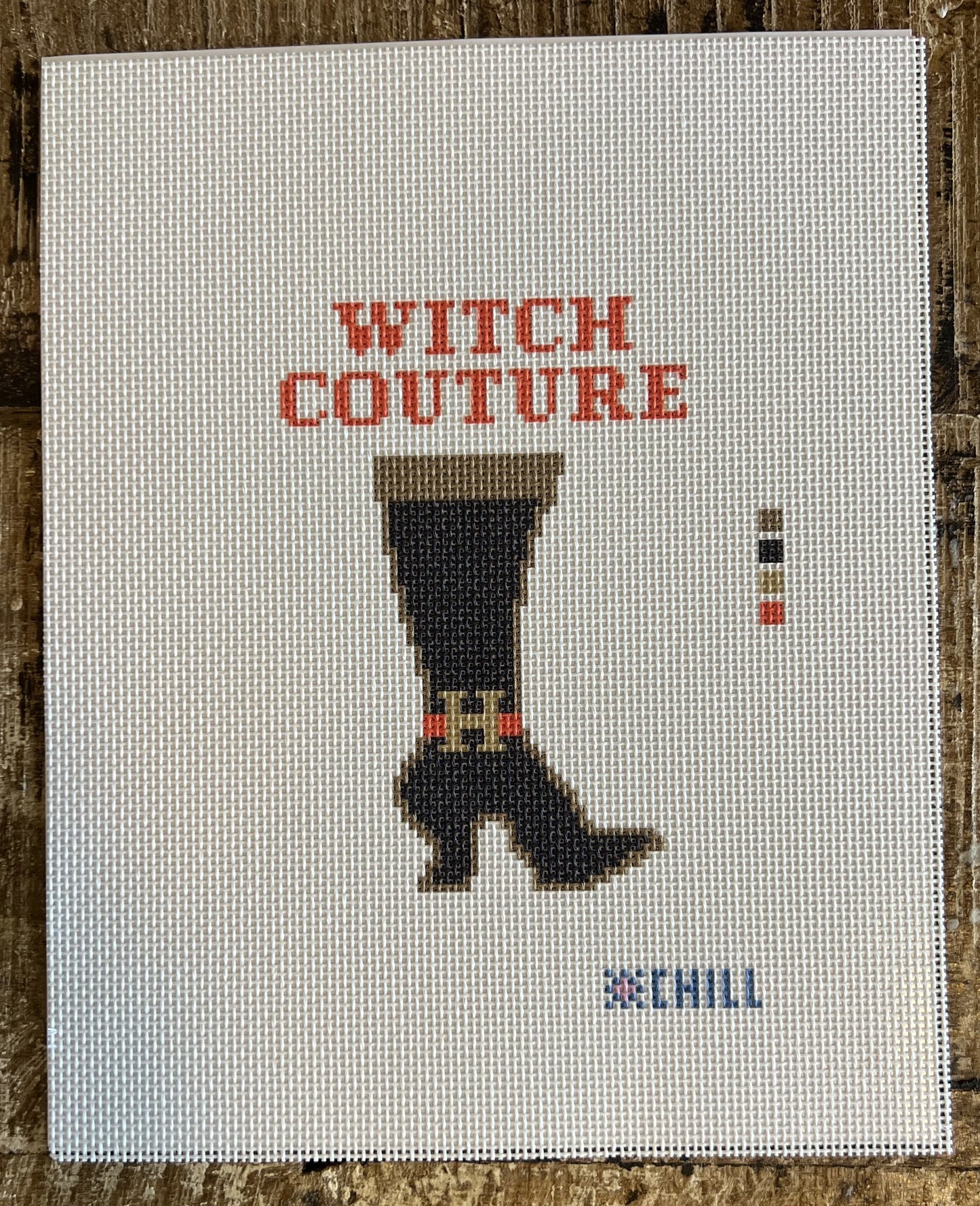 Witch Couture Boot Needlepoint Canvas