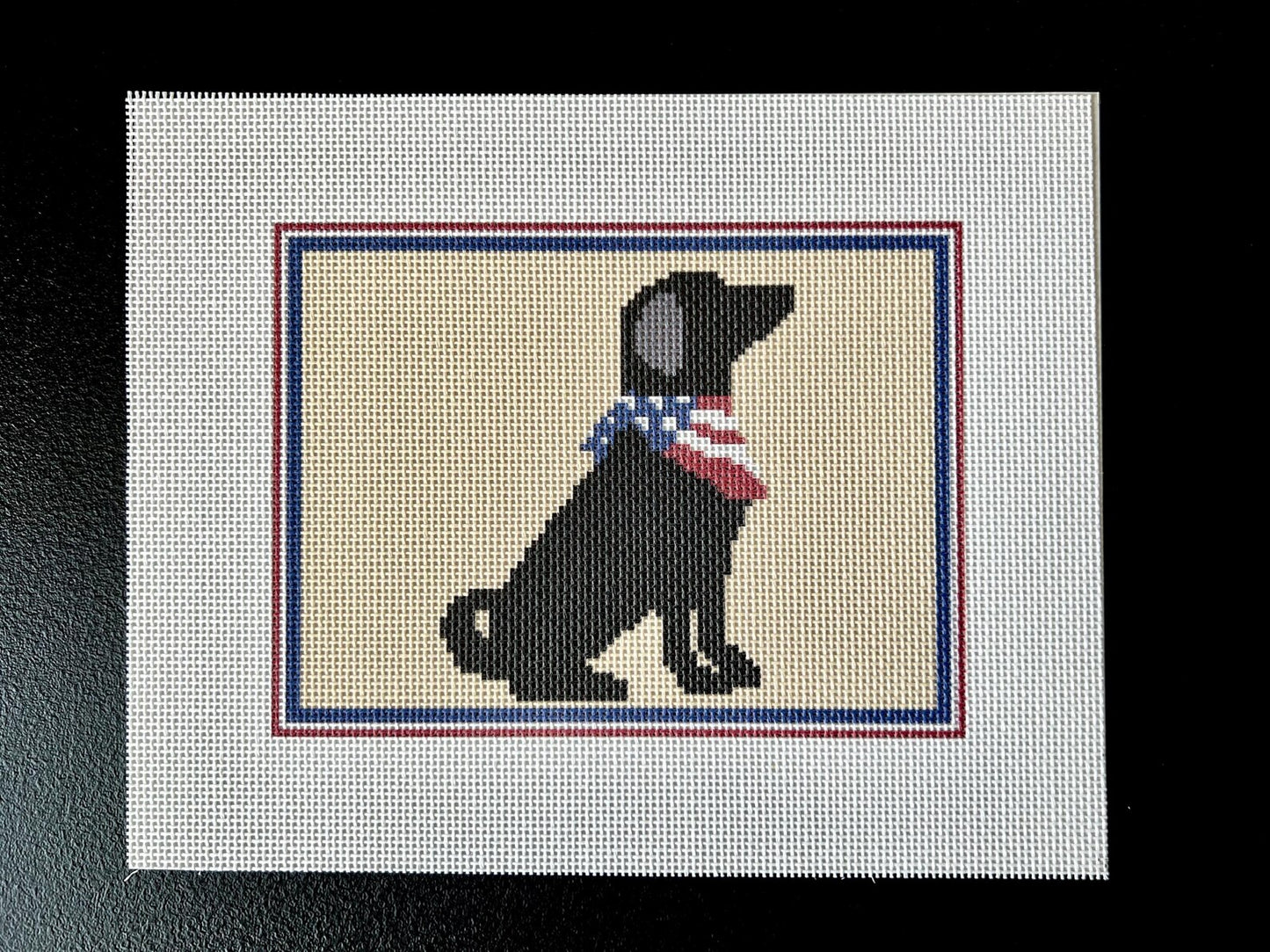 Patriotic Dog Needlepoint Canvas – Canvas Detail – Needlepoint & Chill
