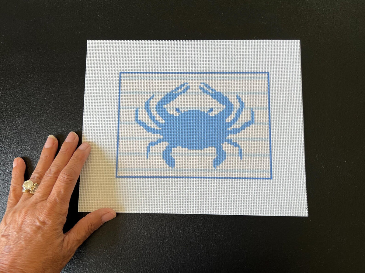 Blue Crab Needlepoint Canvas – Canvas Detail – Needlepoint & Chill