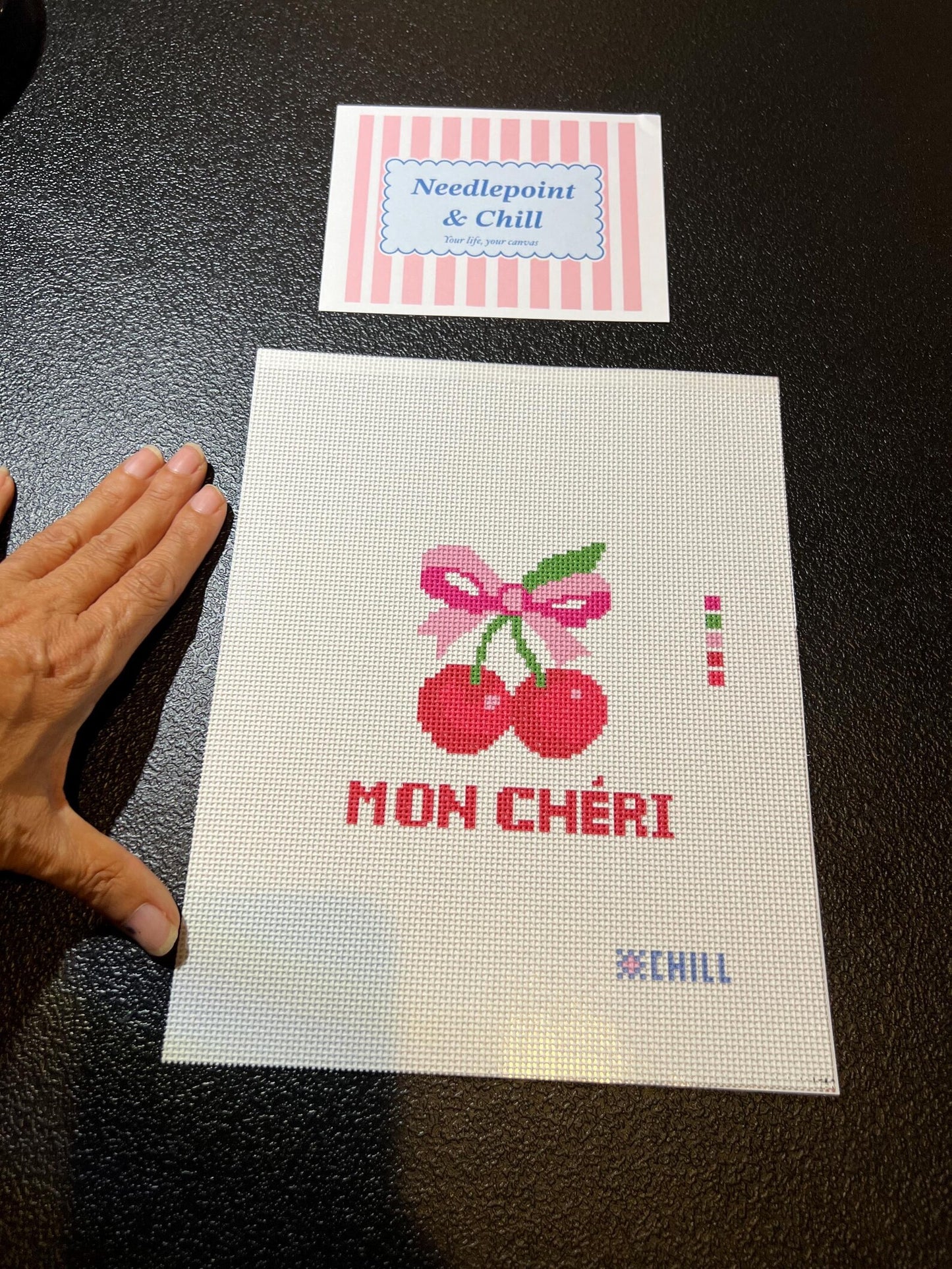 Cherry with Bow Needlepoint Canvas – Mon Cheri