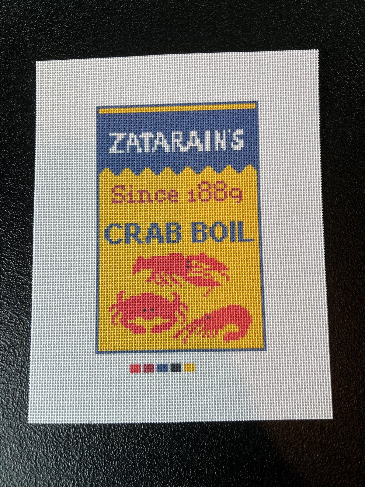 Crab Boil Needlepoint Canvas – Canvas Detail – Needlepoint & Chill