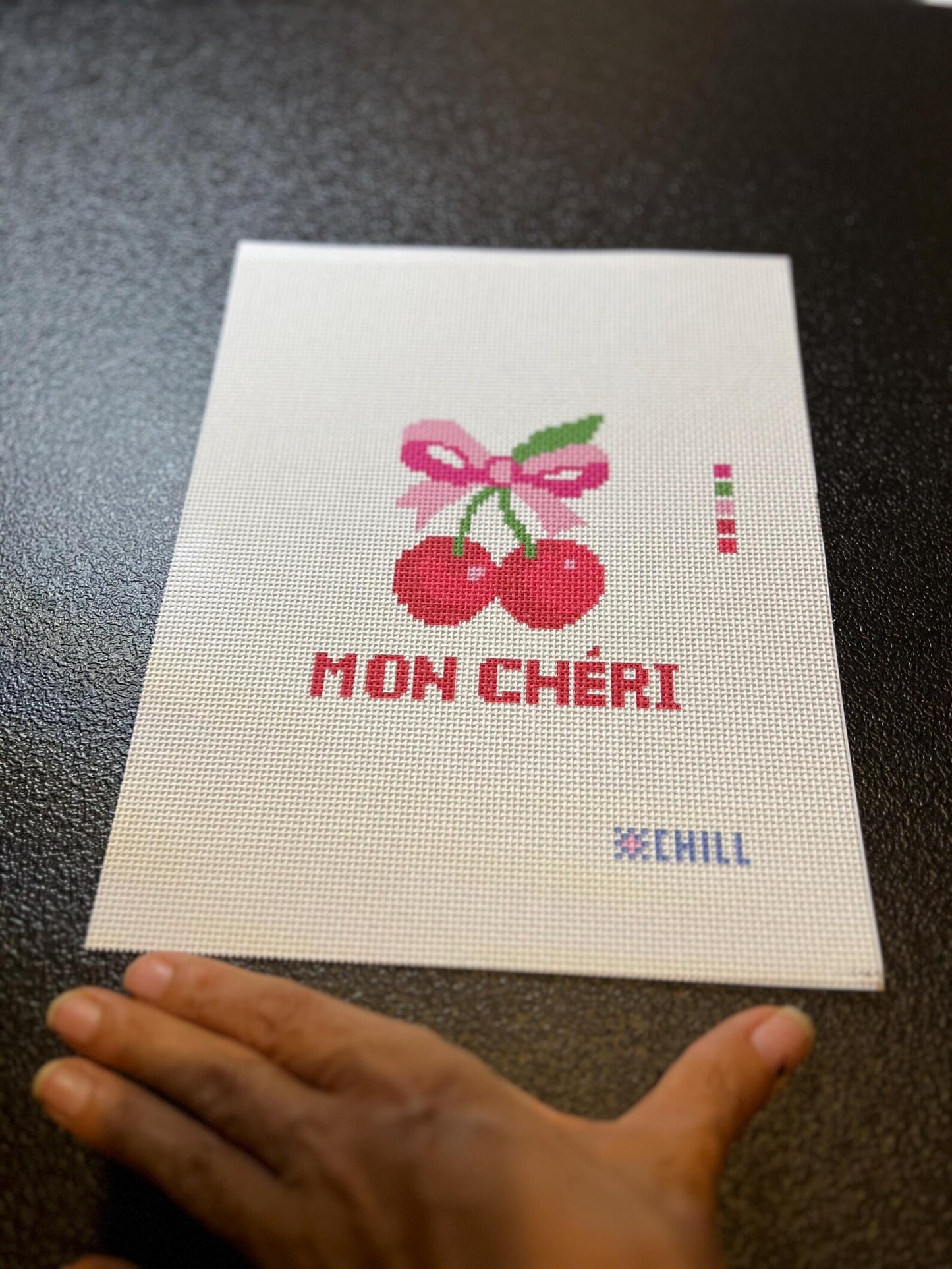 Cherry with Bow Needlepoint Canvas – Mon Cheri