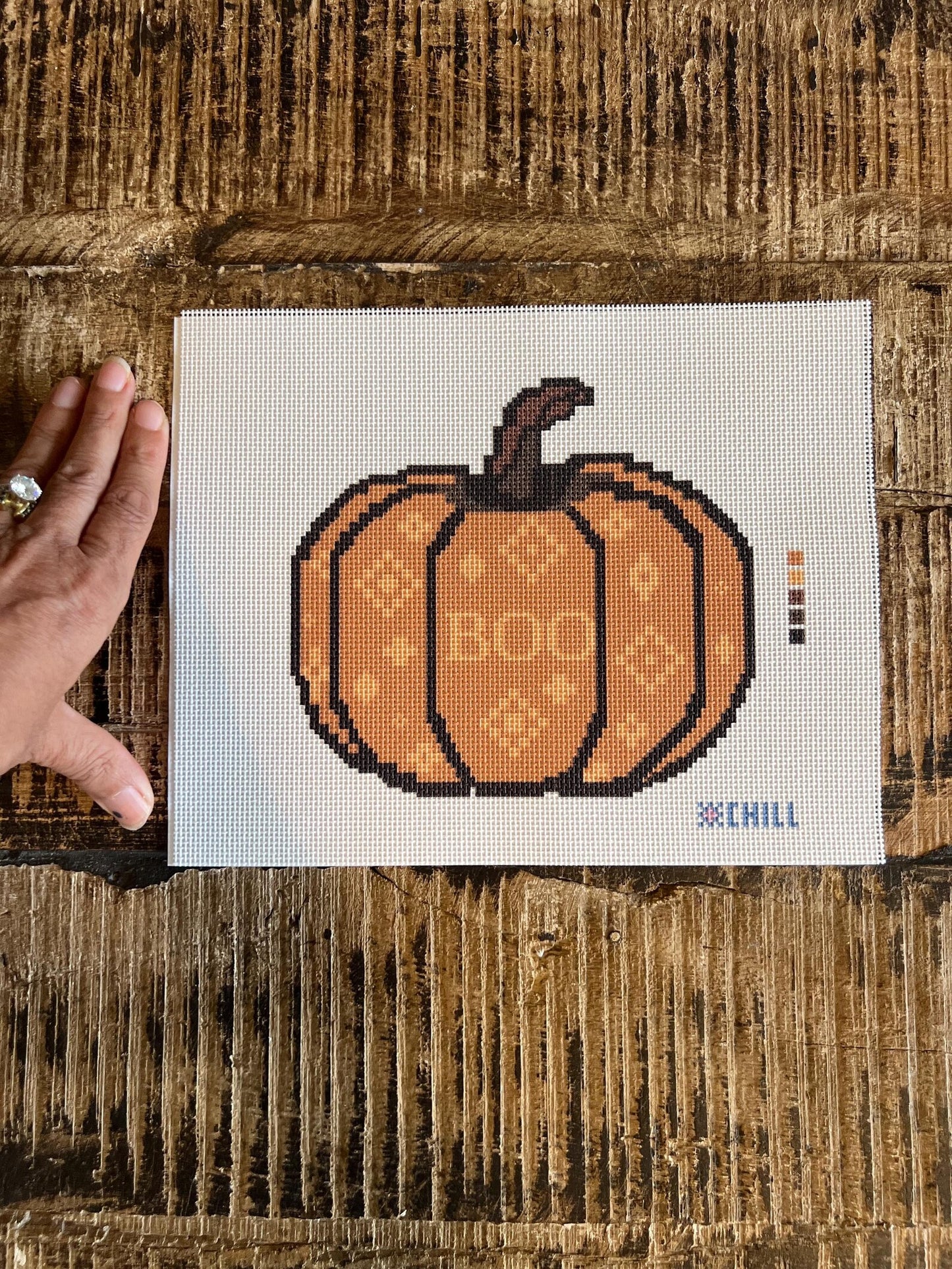 Boo Pumpkin Halloween Needlepoint Canvas