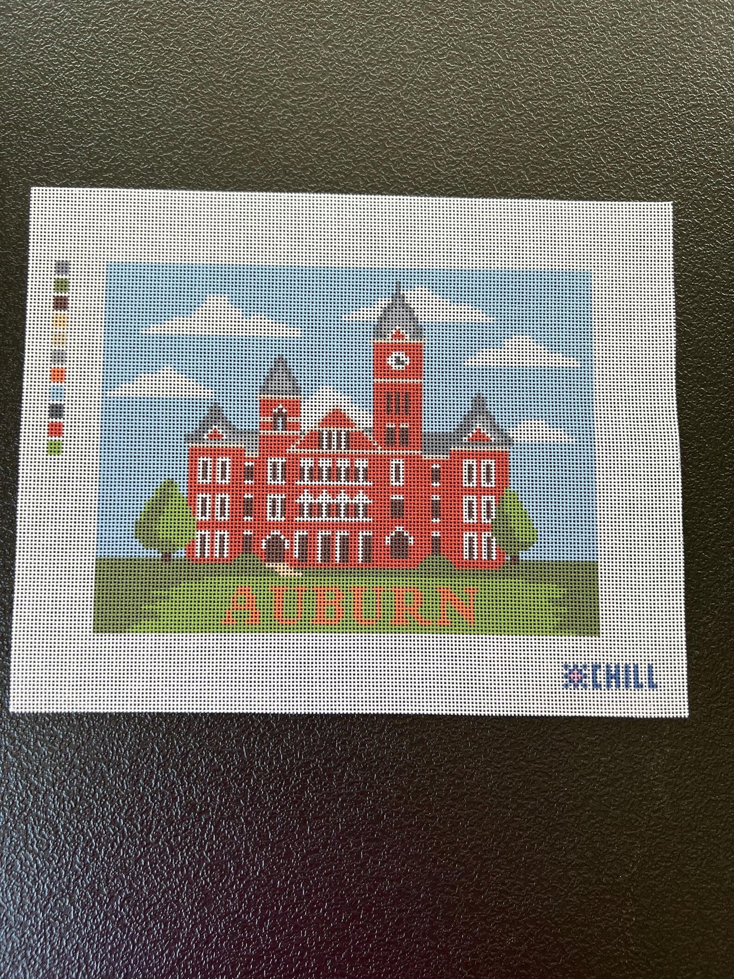 Auburn Samford Hall Needlepoint Canvas – Full View – Needlepoint & Chill