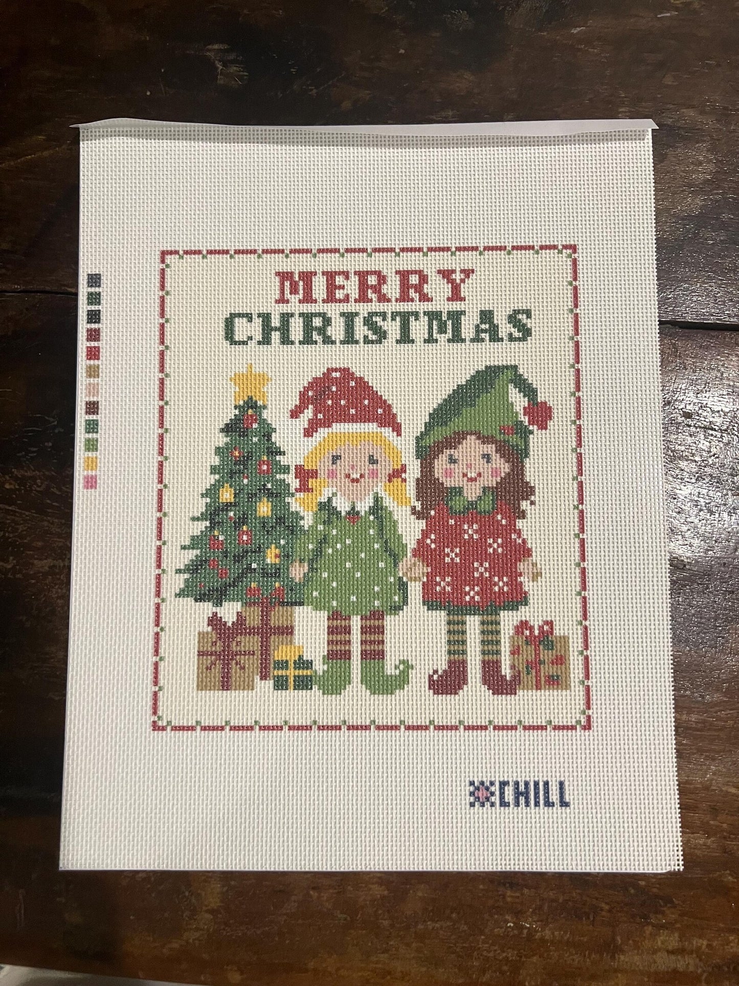 Santa's Helper Elves Needlepoint Canvas – Canvas Detail – Needlepoint & Chill
