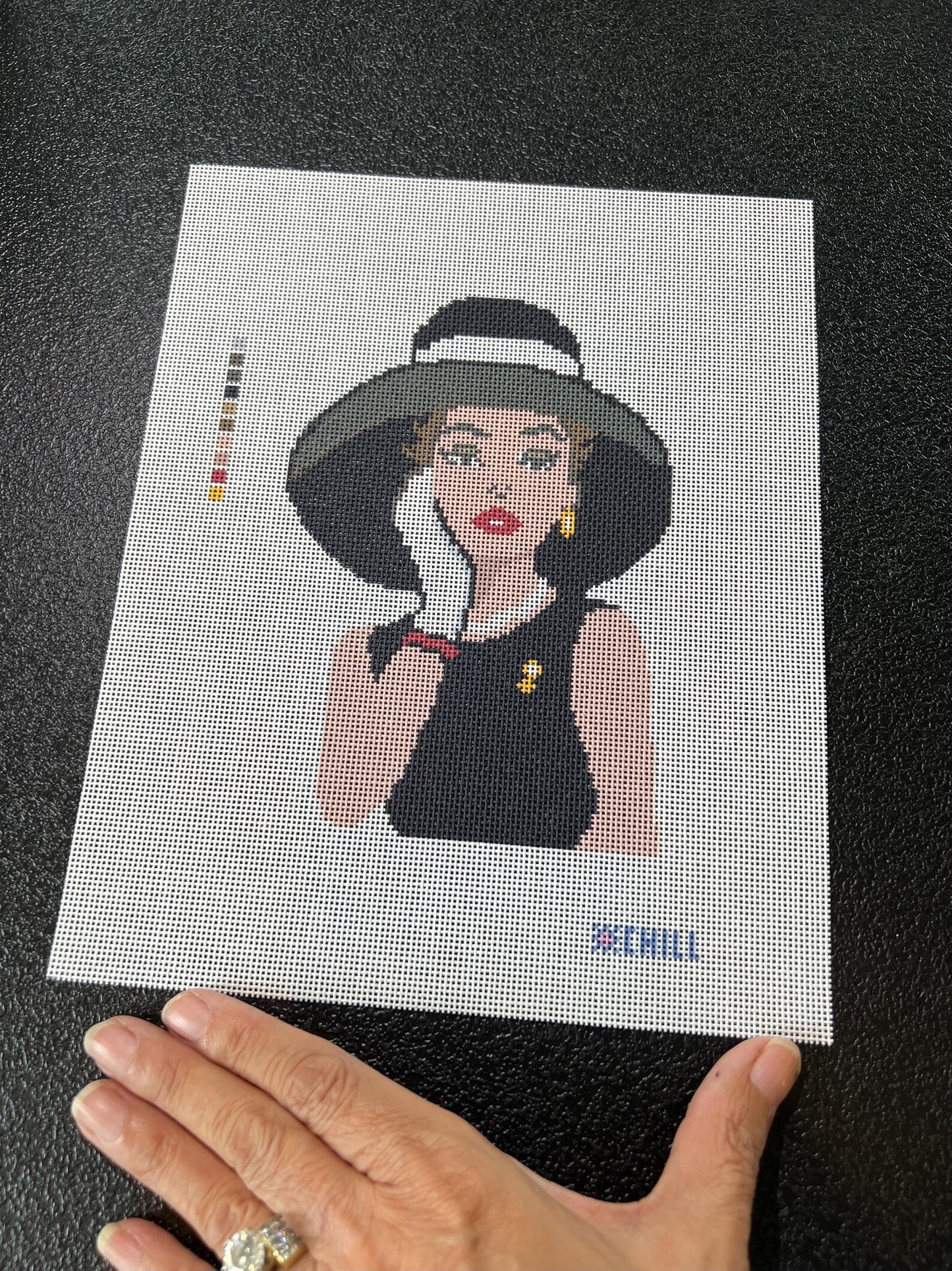 Parisian Glamour Needlepoint Canvas – Full View – Needlepoint & Chill