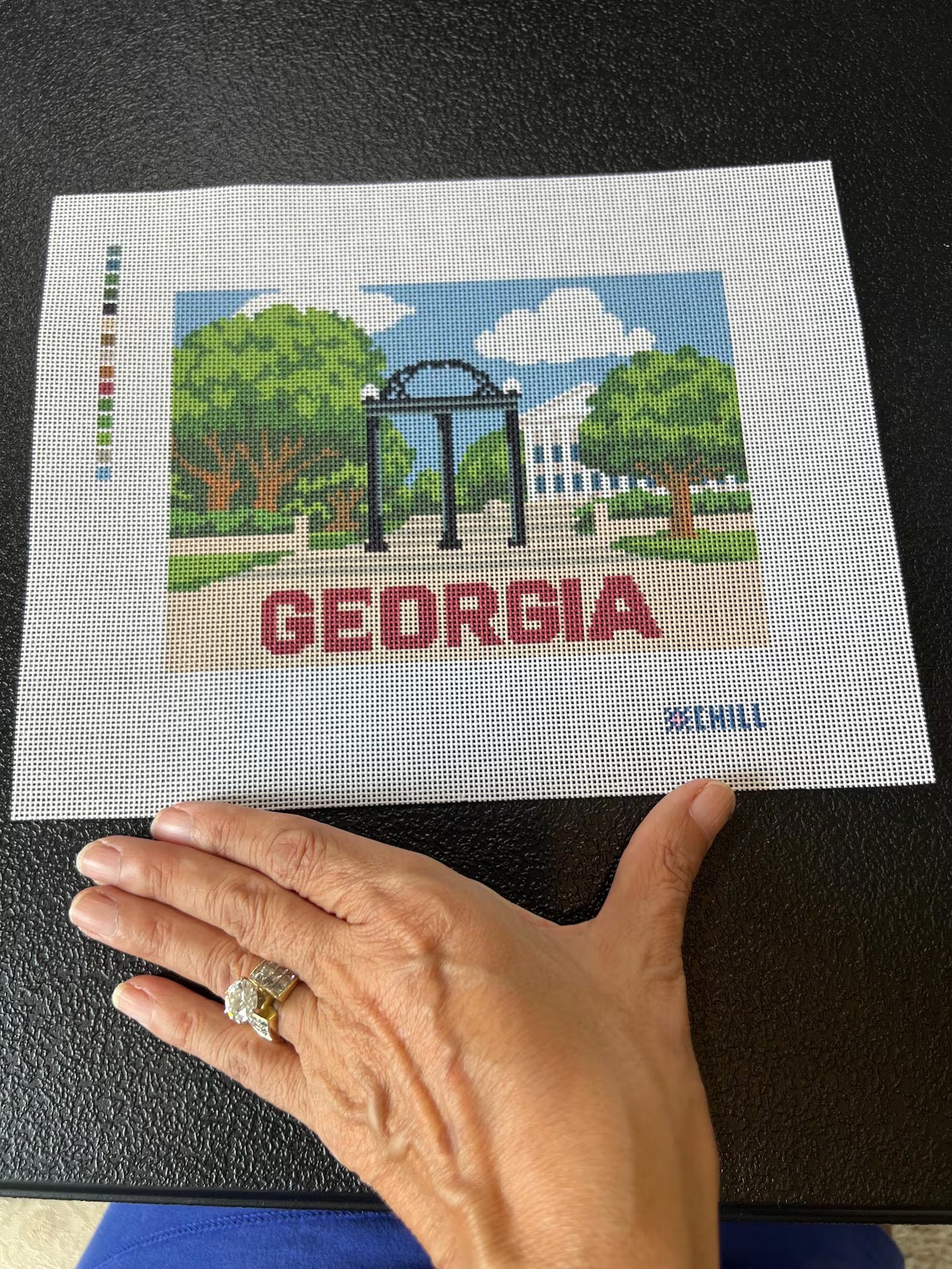 Georgia Arch Needlepoint Canvas – Historic Athens Landmark
