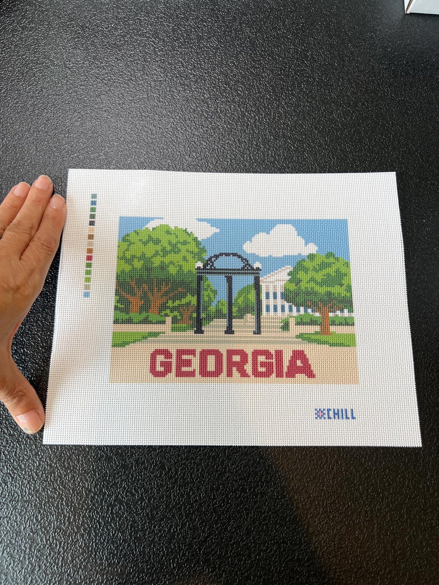 Georgia Arch Needlepoint Canvas – Historic Athens Landmark