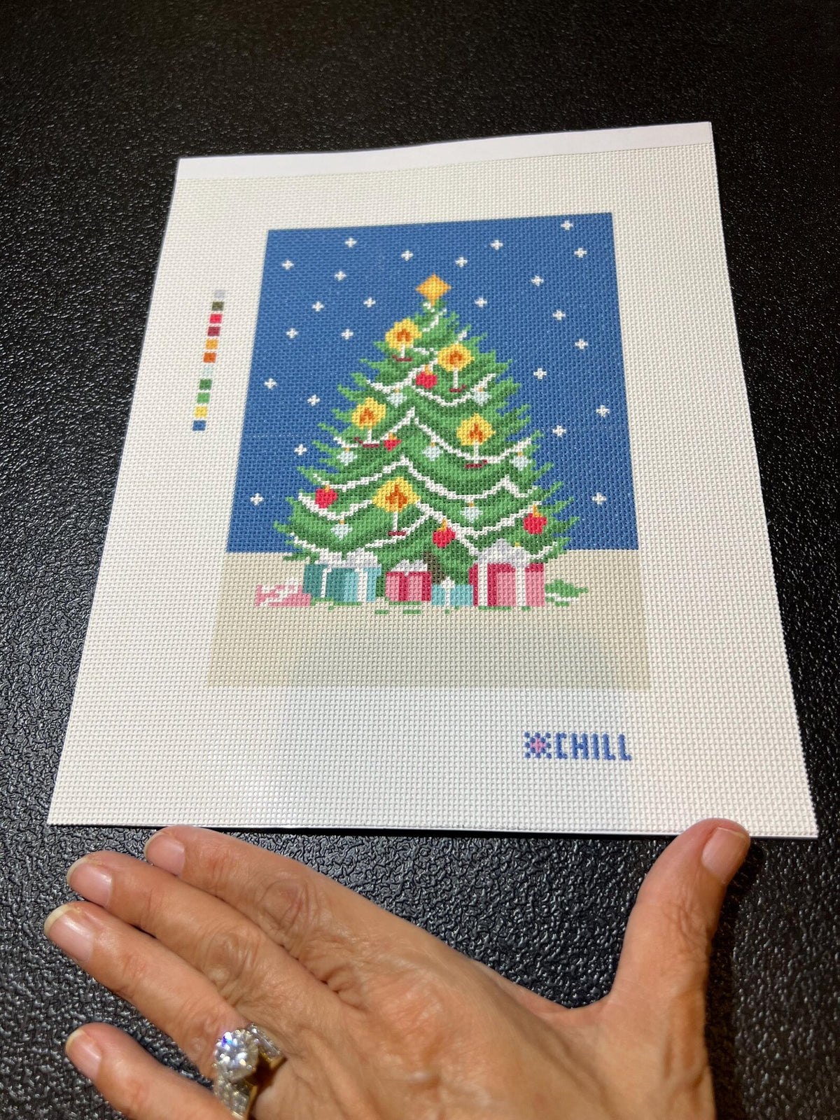 Christmas Tree Needlepoint Canvas – Full View – Needlepoint & Chill