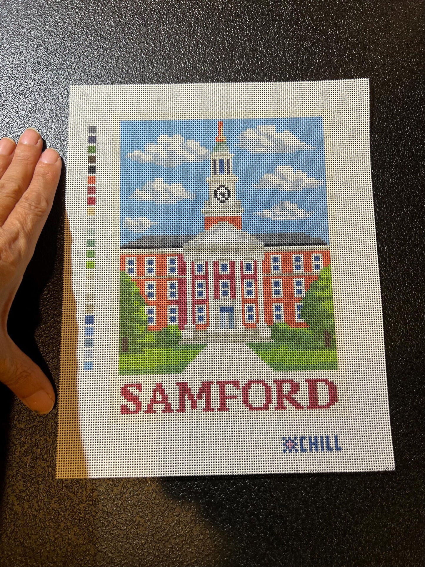 Samford University Needlepoint Canvas – Birmingham, Alabama Landmark