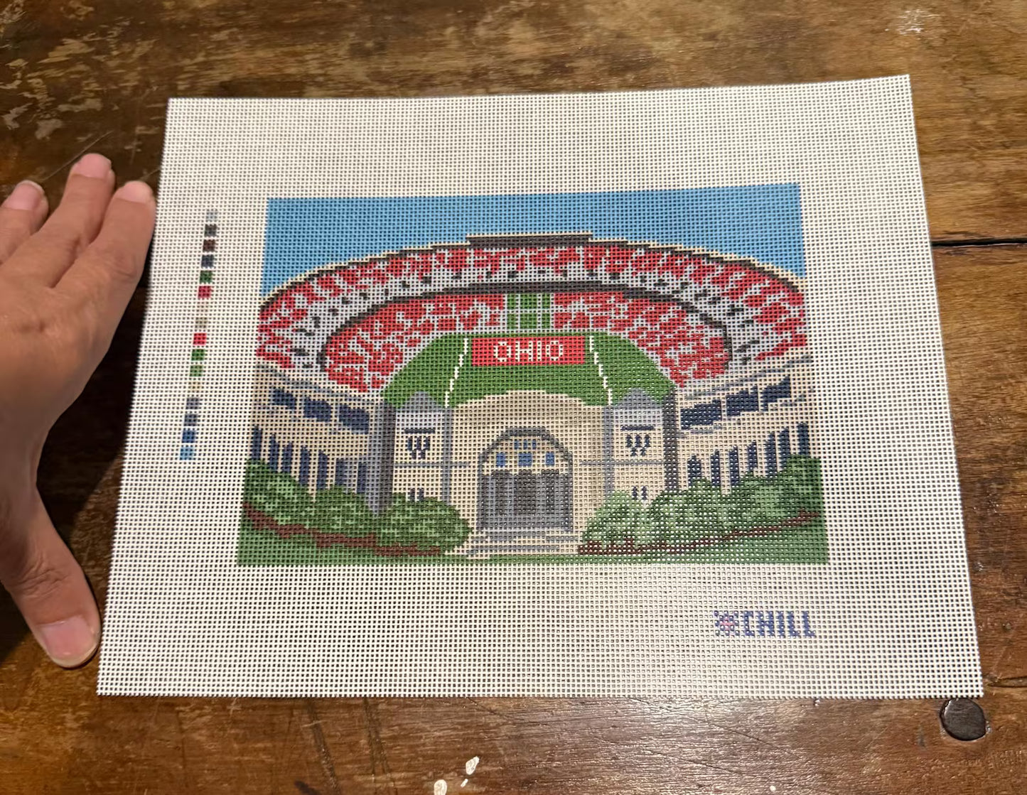 Ohio Landmark Stadium Needlepoint Canvas – Columbus Campus Landmark