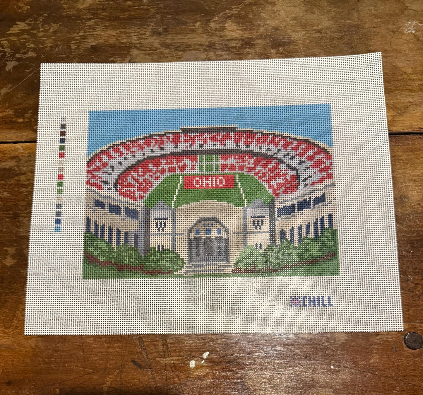 Ohio Landmark Stadium Needlepoint Canvas – Columbus Campus Landmark