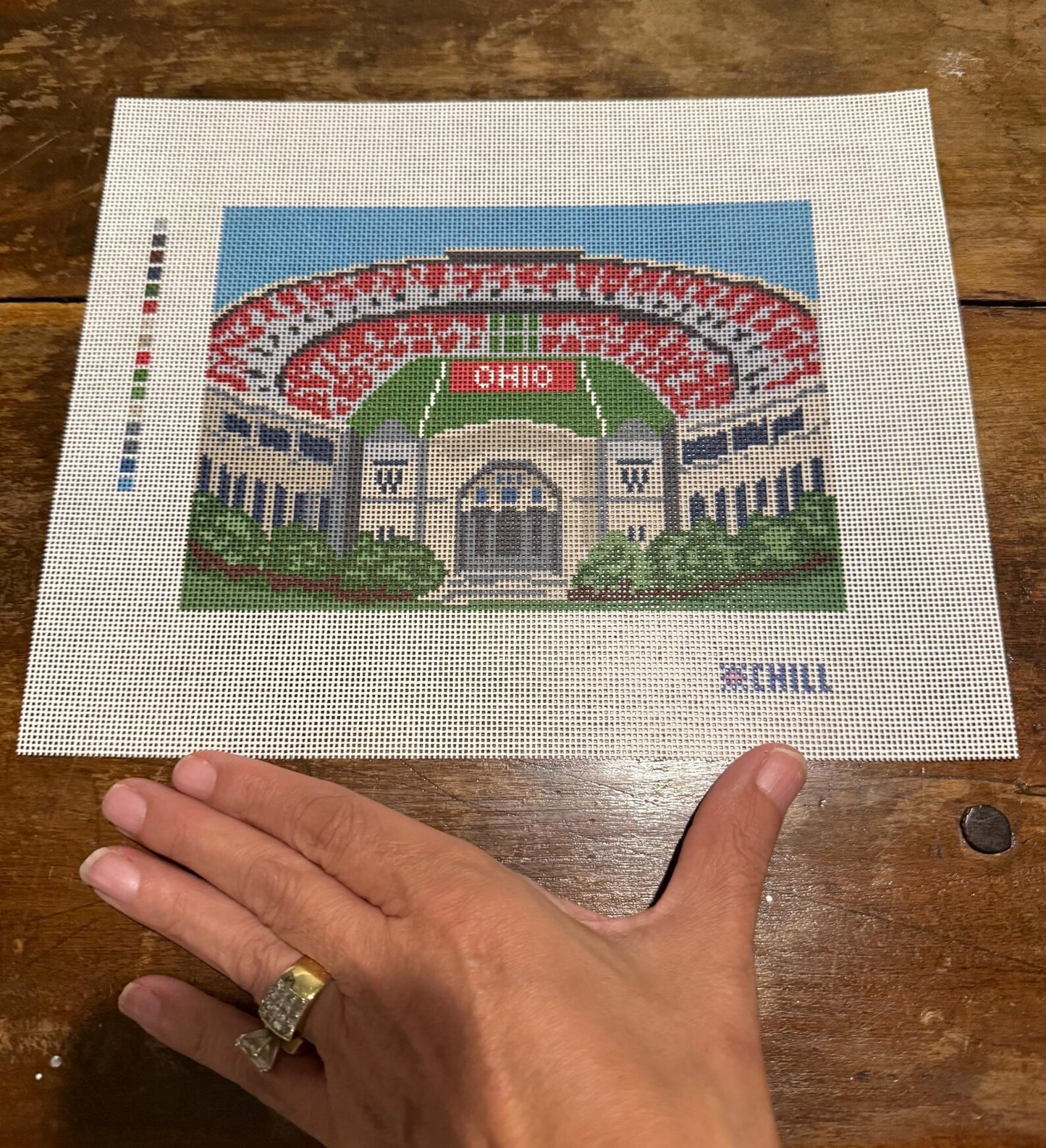 Ohio Landmark Stadium Needlepoint Canvas – Columbus Campus Landmark
