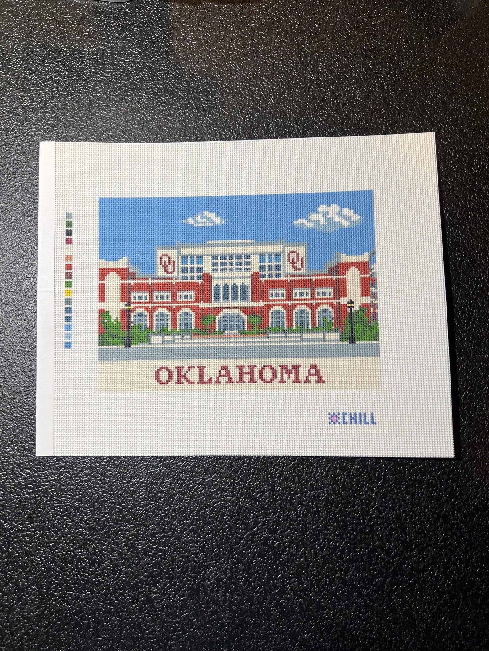 Oklahoma Campus Architecture Needlepoint Canvas – Canvas Detail – Needlepoint & Chill