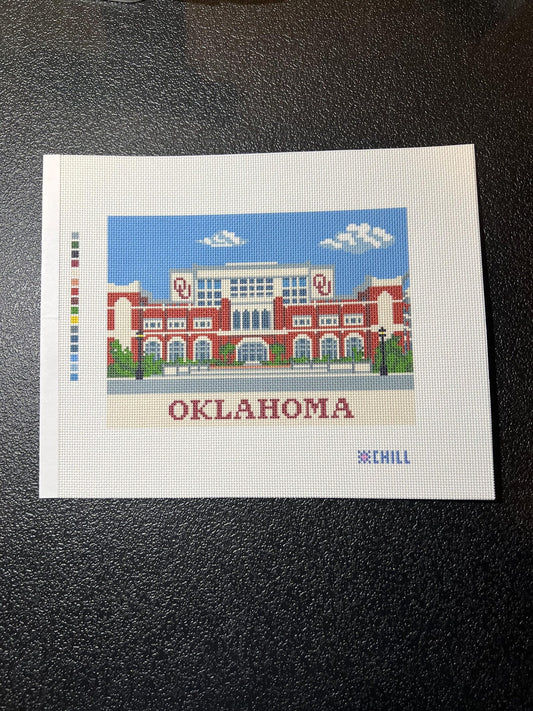 Oklahoma Campus Architecture Needlepoint Canvas – Canvas Detail – Needlepoint & Chill