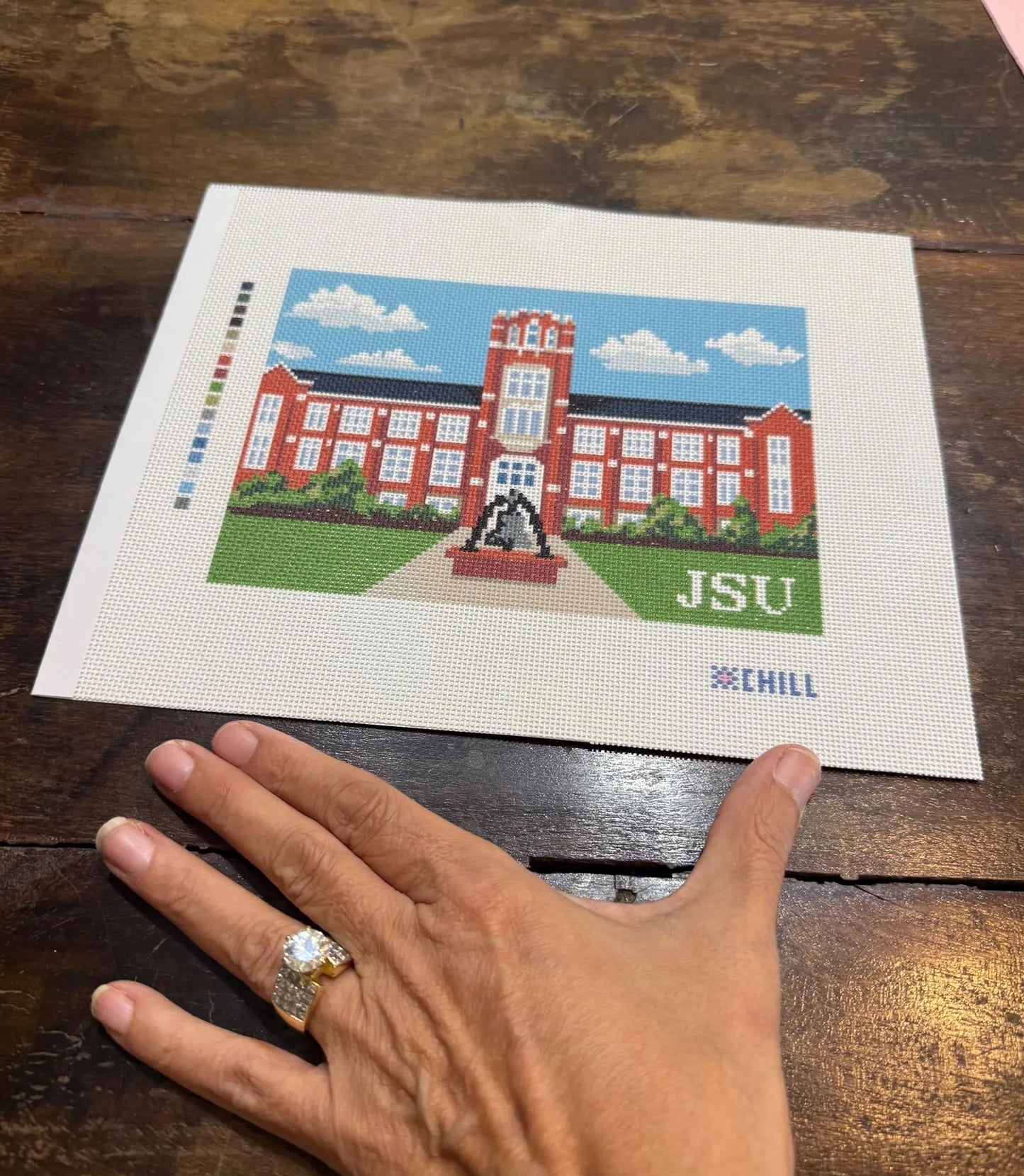 Jacksonville Alabama Needlepoint Canvas – Campus Spirit Design