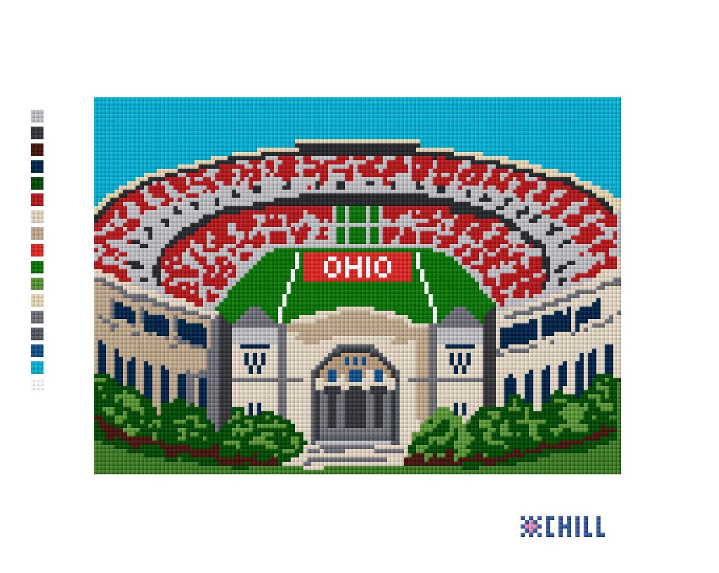 Ohio Landmark Stadium Needlepoint Canvas – Columbus Campus Landmark