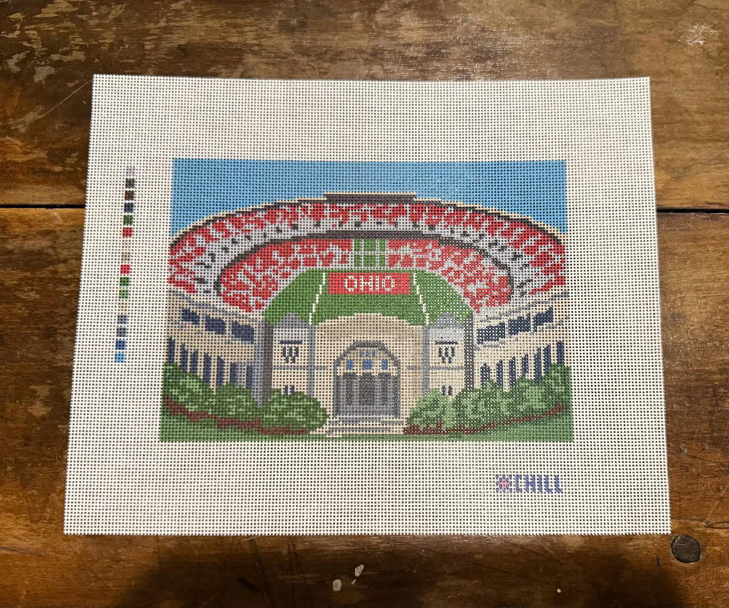 Ohio Landmark Stadium Needlepoint Canvas – Columbus Campus Landmark