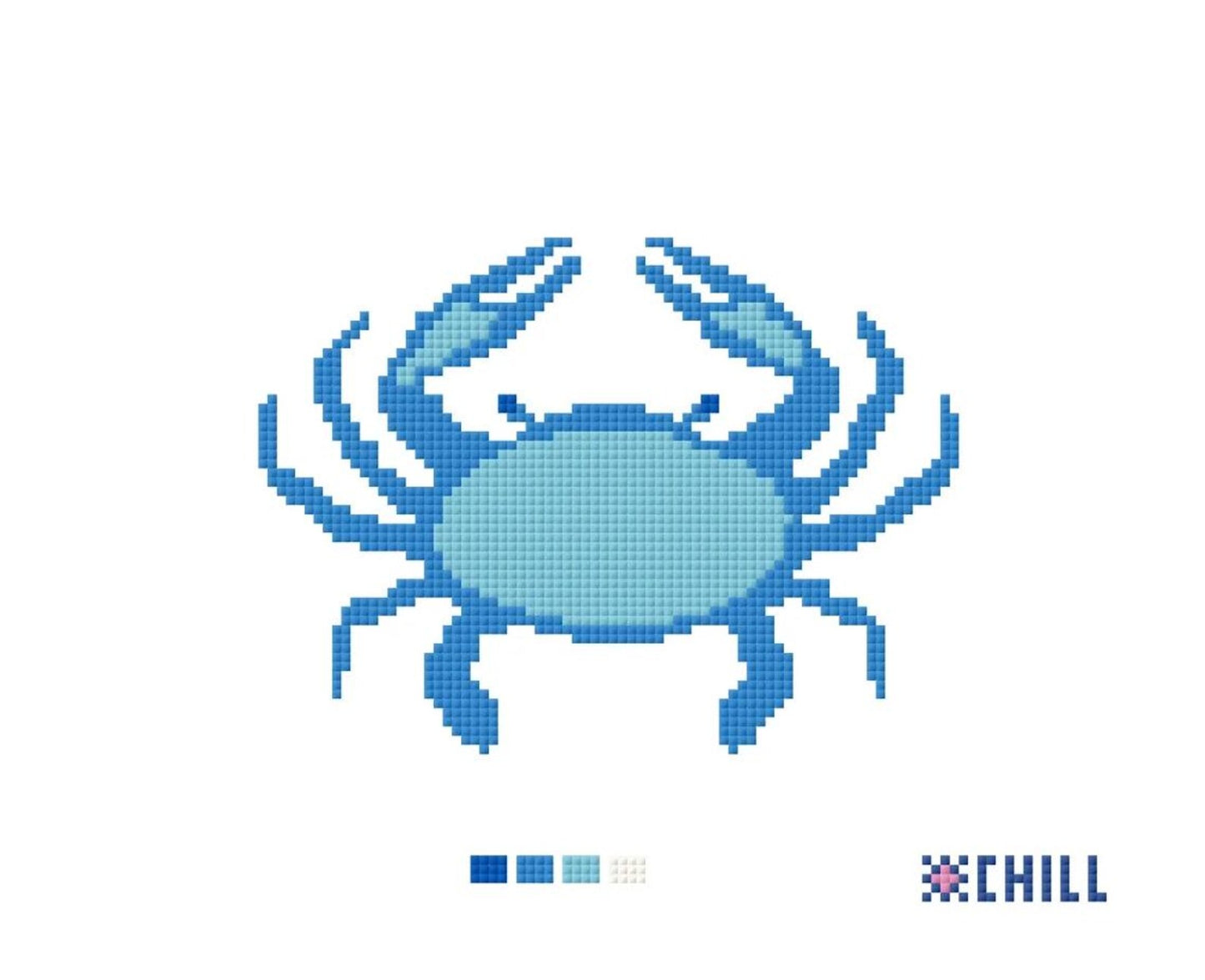 Blue Crab Ornament Needlepoint Canvas – Beginner Friendly – Needlepoint & Chill
