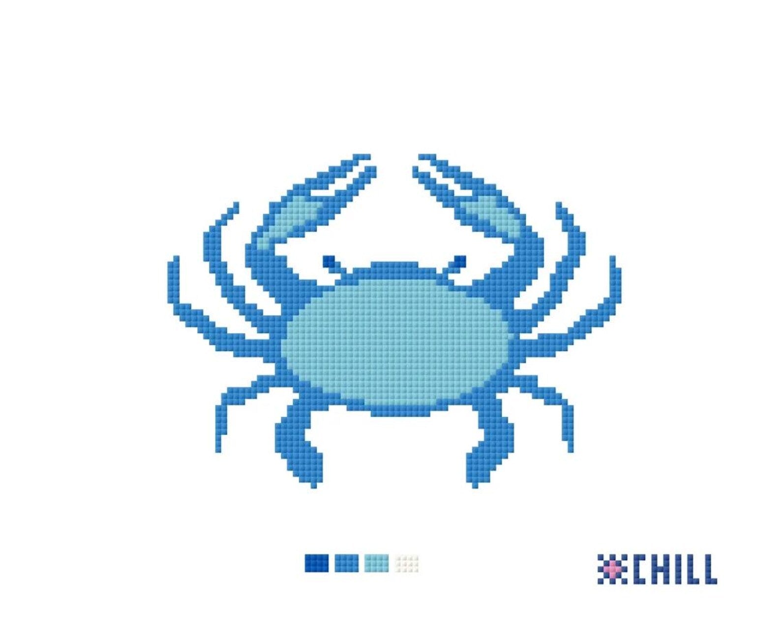 Blue Crab Ornament Needlepoint Canvas – Beginner Friendly – Needlepoint & Chill