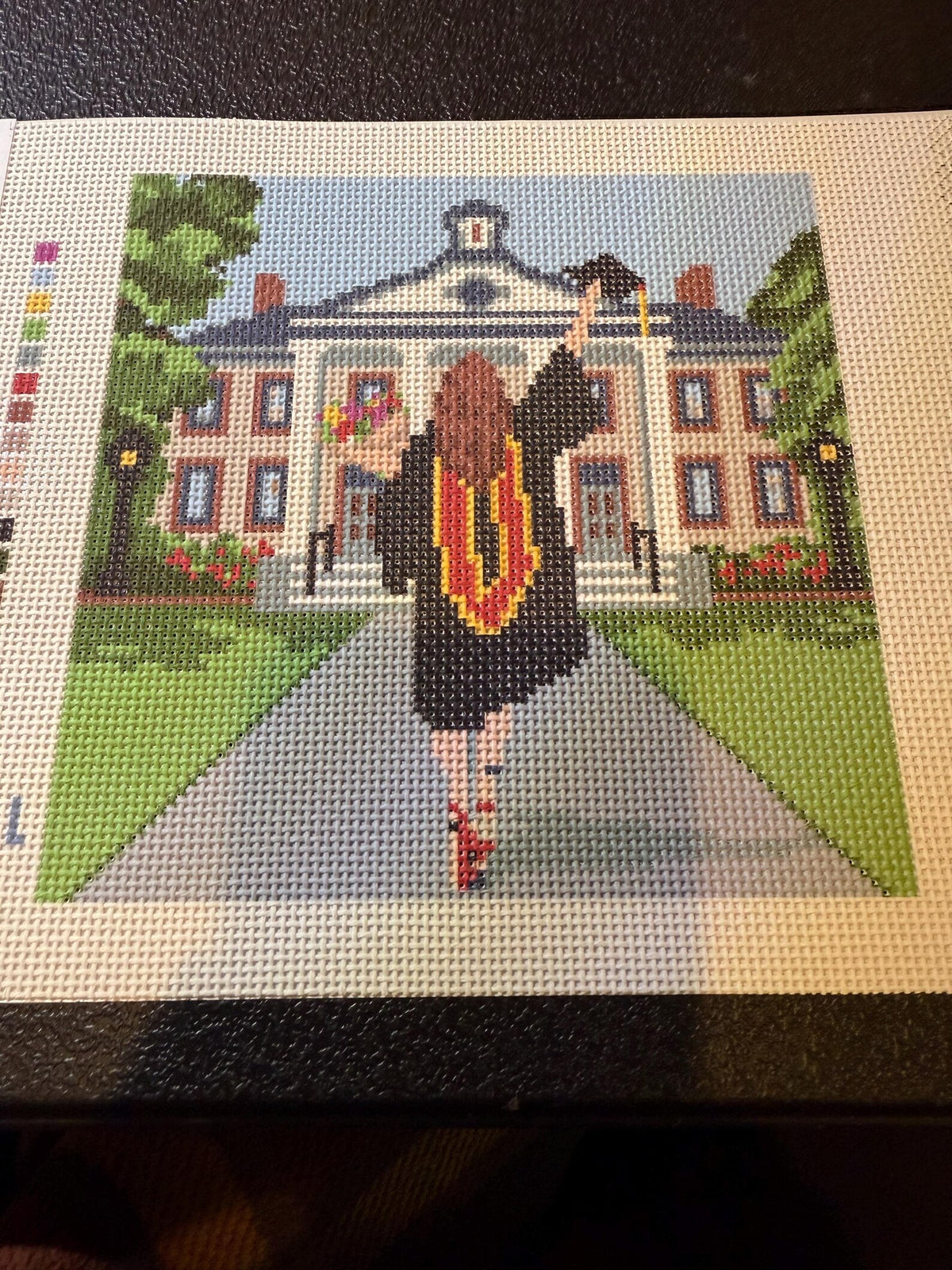 Graduation Day Needlepoint Canvas – Canvas Detail – Needlepoint & Chill