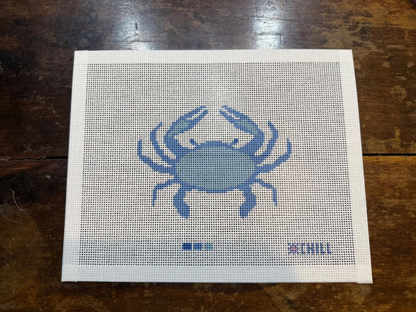Blue Crab Ornament Needlepoint Canvas – Canvas Detail – Needlepoint & Chill