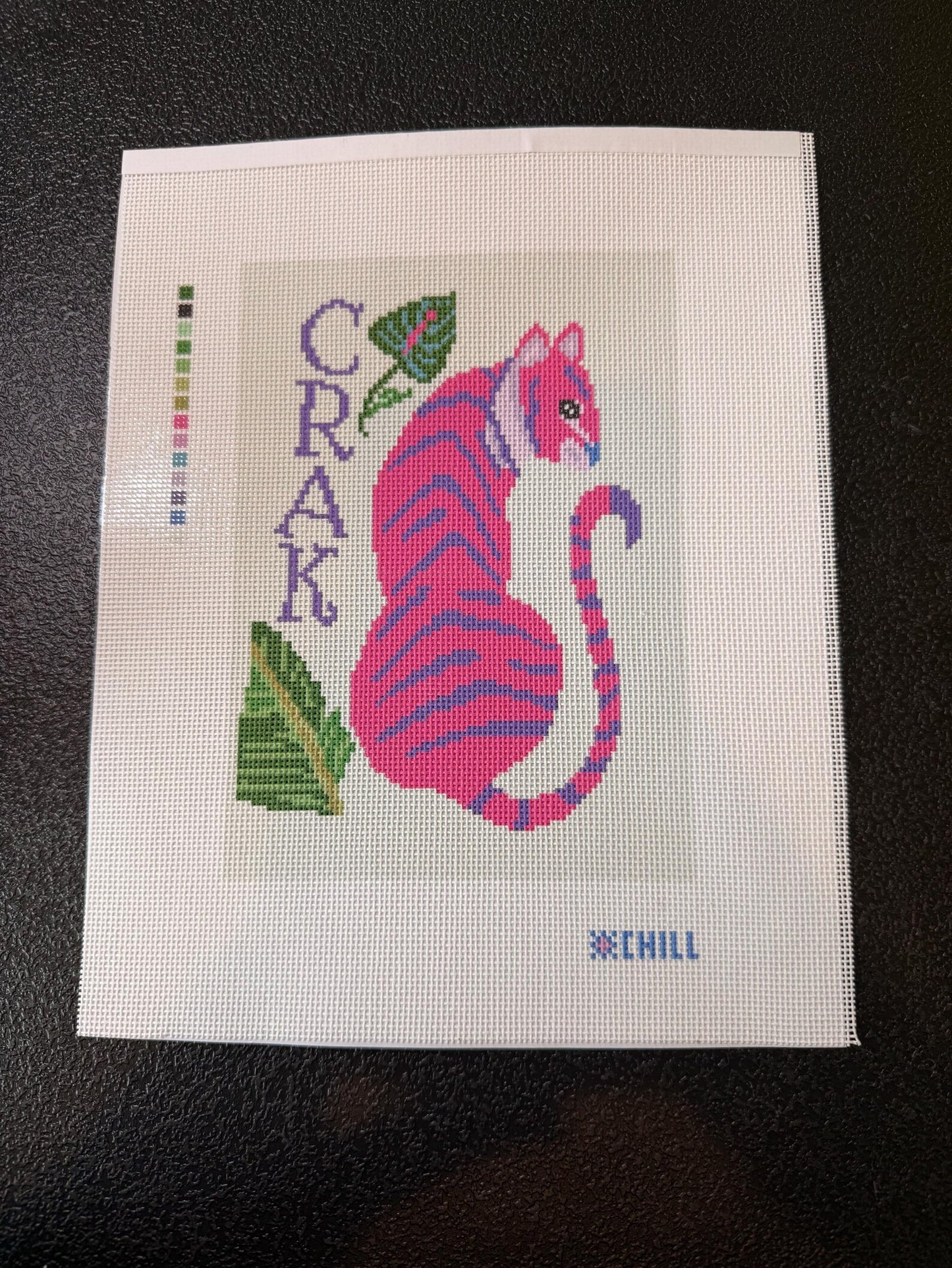 Mahjong CRAK Cat Needlepoint Canvas – Canvas Detail – Needlepoint & Chill
