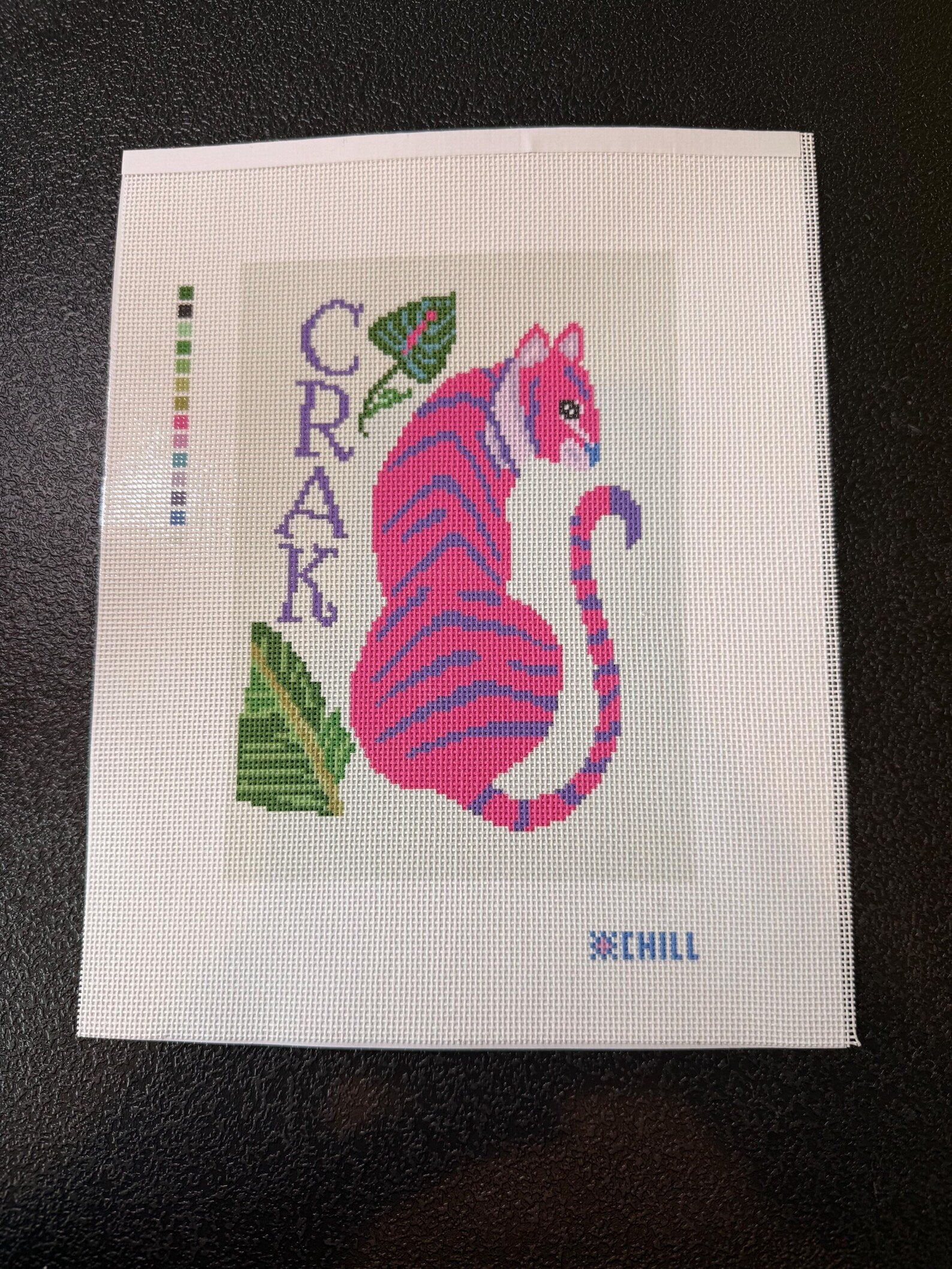 Mahjong CRAK Cat Needlepoint Canvas – Canvas Detail – Needlepoint & Chill