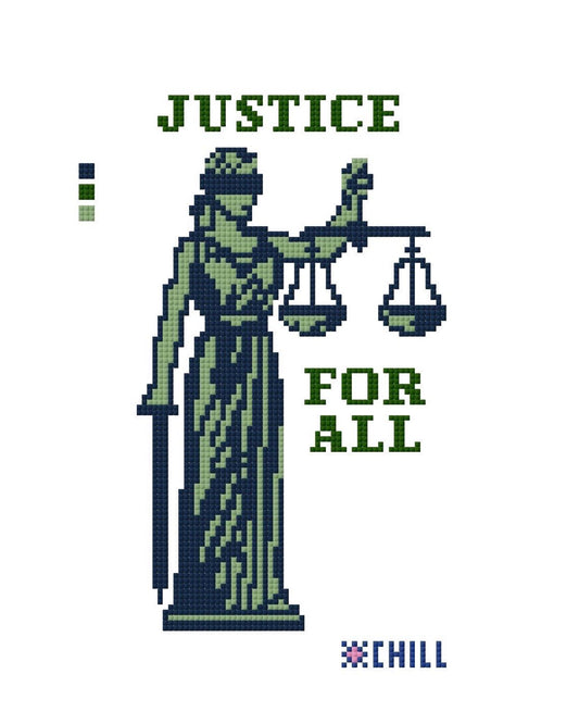 Lady Justice Needlepoint Canvas – Lawyer & Judge Gift – Needlepoint & Chill