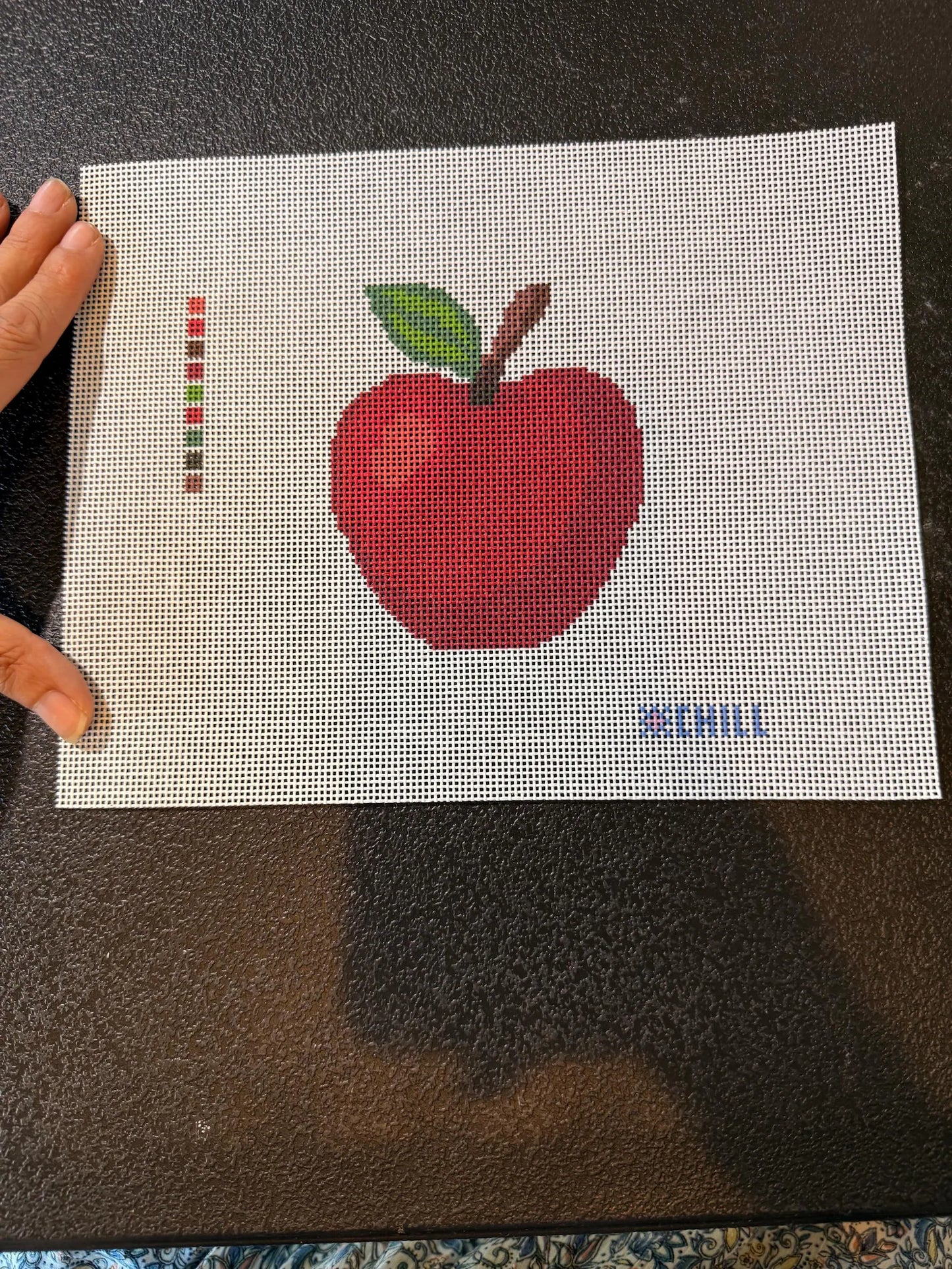 Classic Red Apple Needlepoint Canvas – Fruit Series, Kitchen Decor