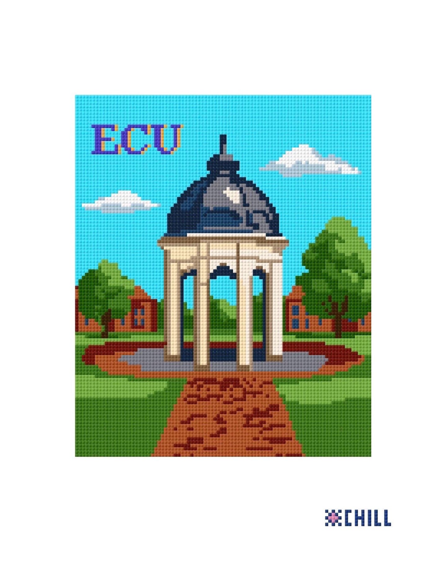Greenville NC Cupola Needlepoint Canvas – Campus Landmark – Needlepoint & Chill