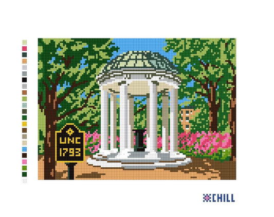 Chapel Hill Rotunda Needlepoint Canvas – UNC Campus Landmark – Needlepoint & Chill