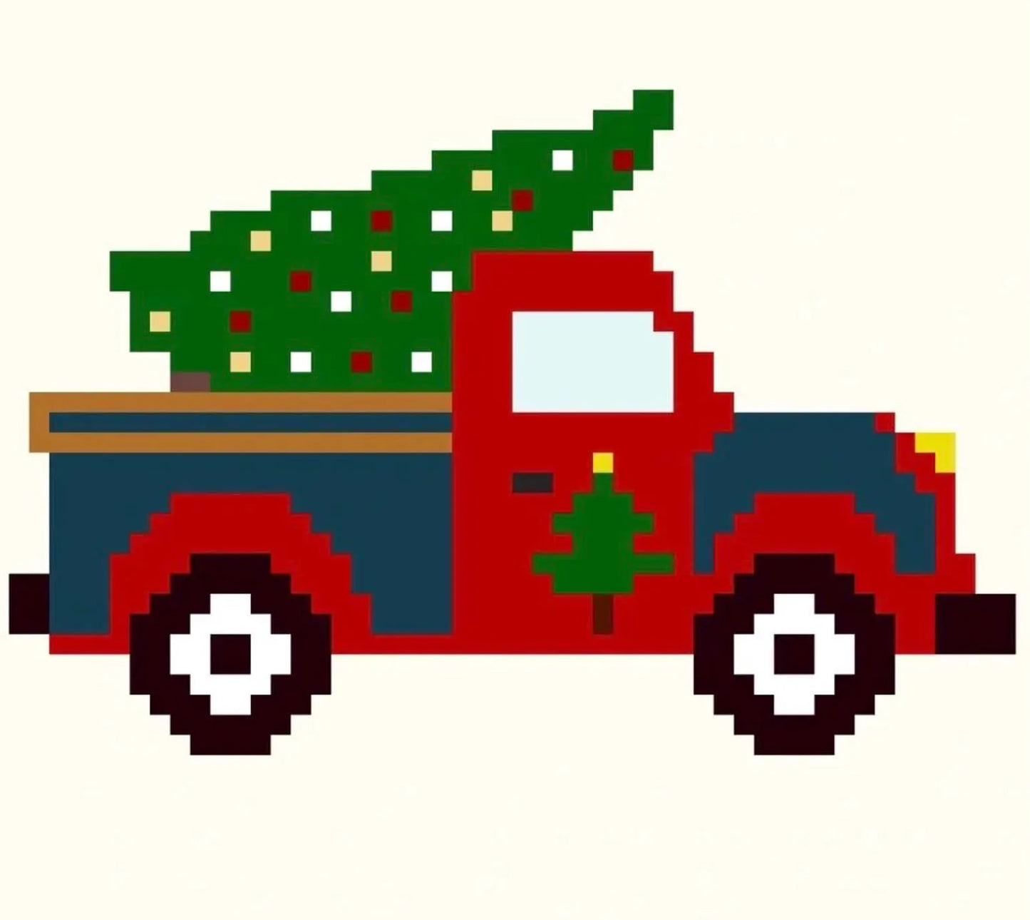 Christmas Tree Farm Truck Needlepoint Canvas – Canvas Detail – Needlepoint & Chill