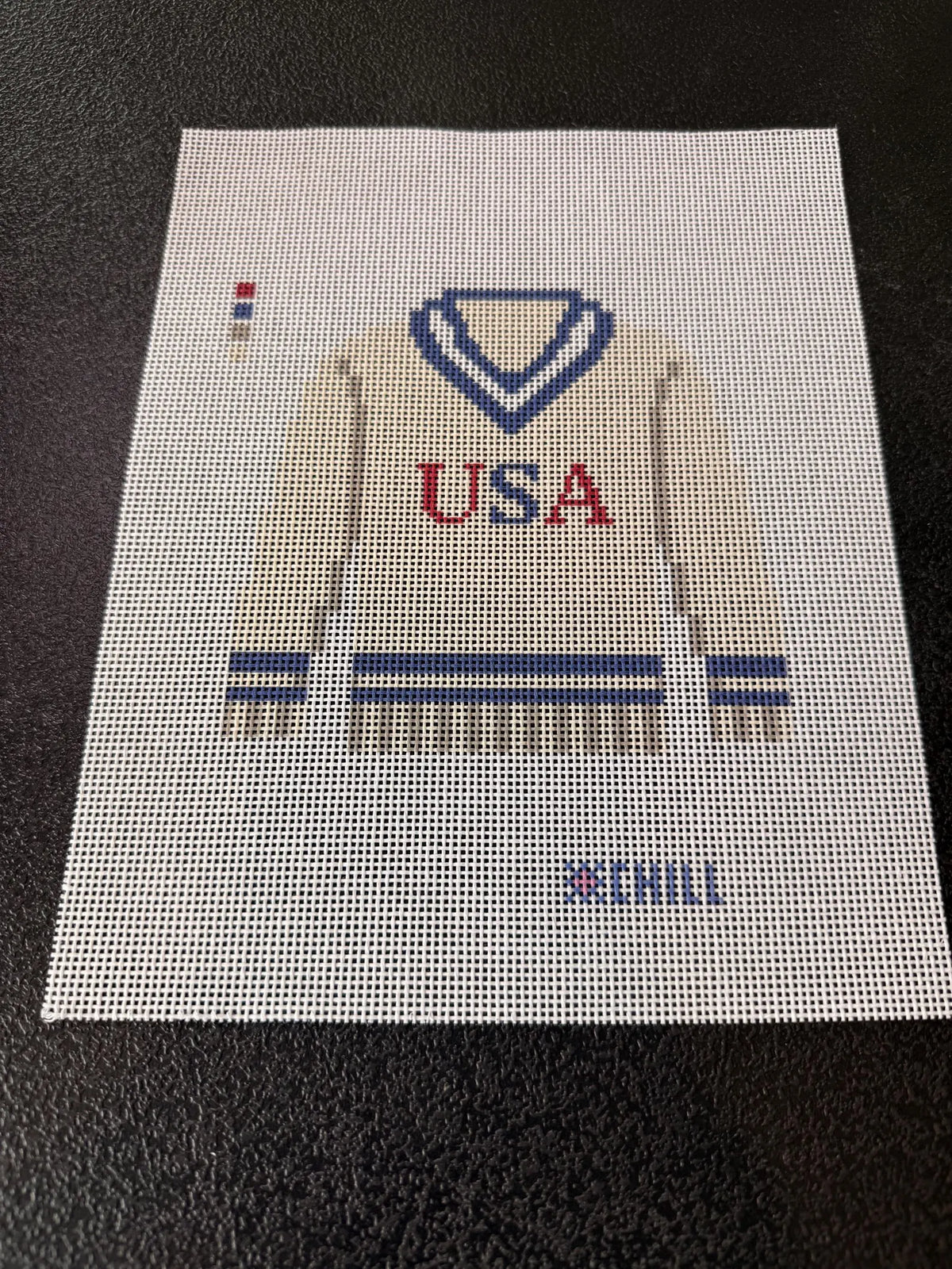 America 250 Sweater Ornament Needlepoint Canvas – Canvas Detail – Needlepoint & Chill