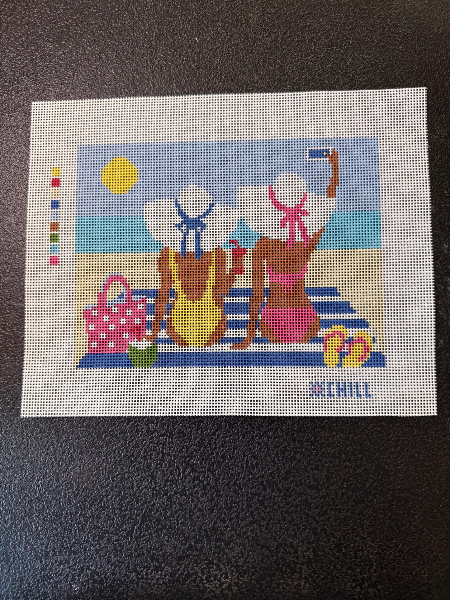 Beach Day Needlepoint Canvas – Canvas Detail – Needlepoint & Chill