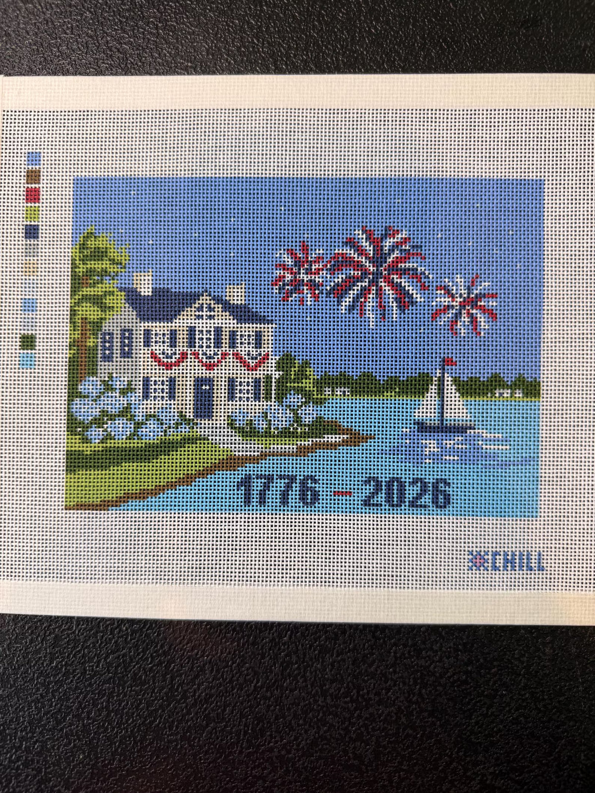 250th Southern Home Needlepoint Canvas – Finished Piece – Needlepoint & Chill