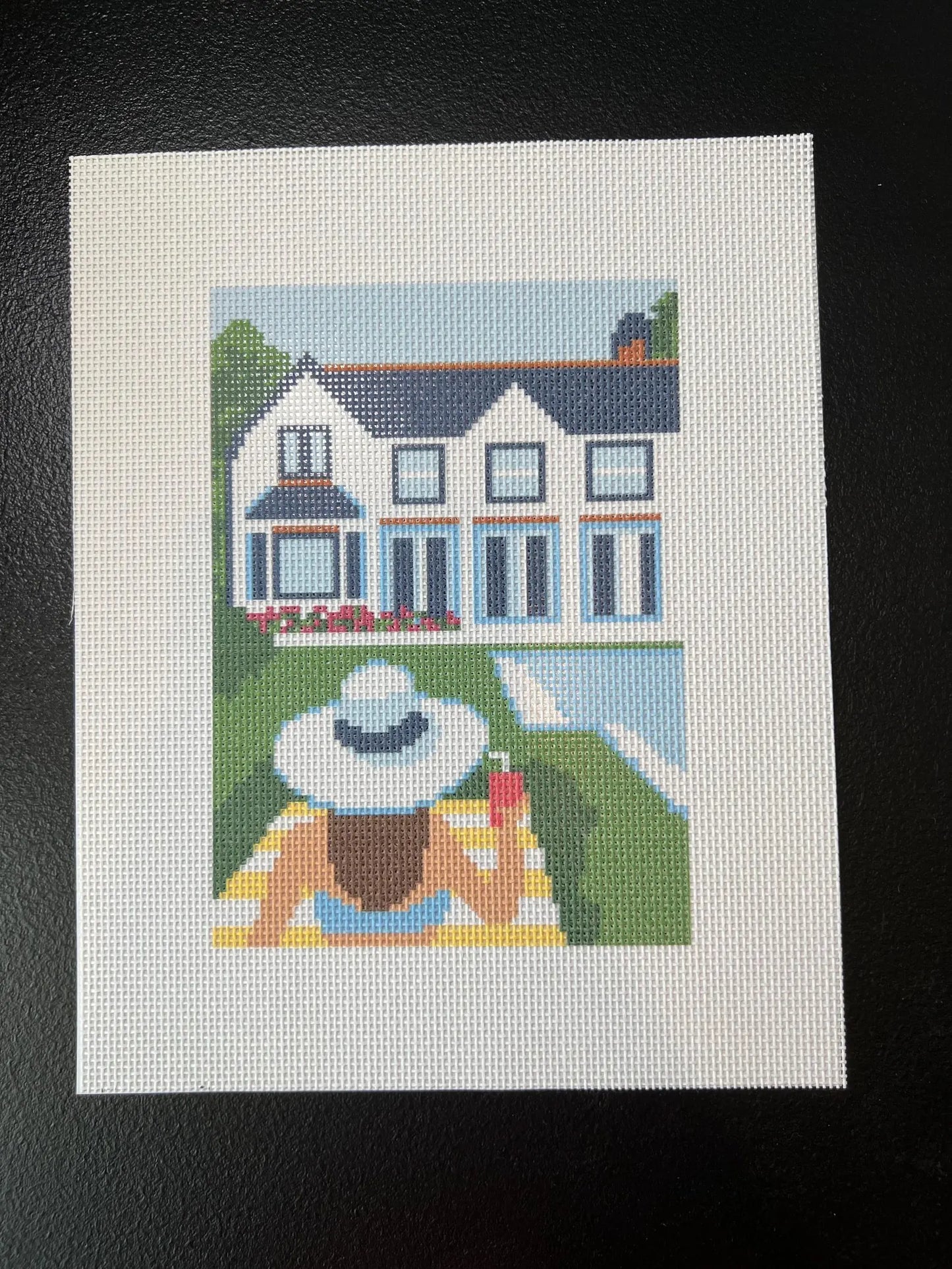 Poolside Pina Colada Needlepoint Canvas