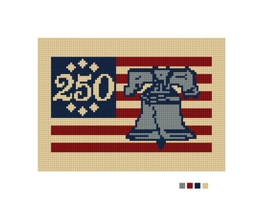 250th Liberty Bell American Flag Needlepoint Kit – Everything Included – Needlepoint & Chill