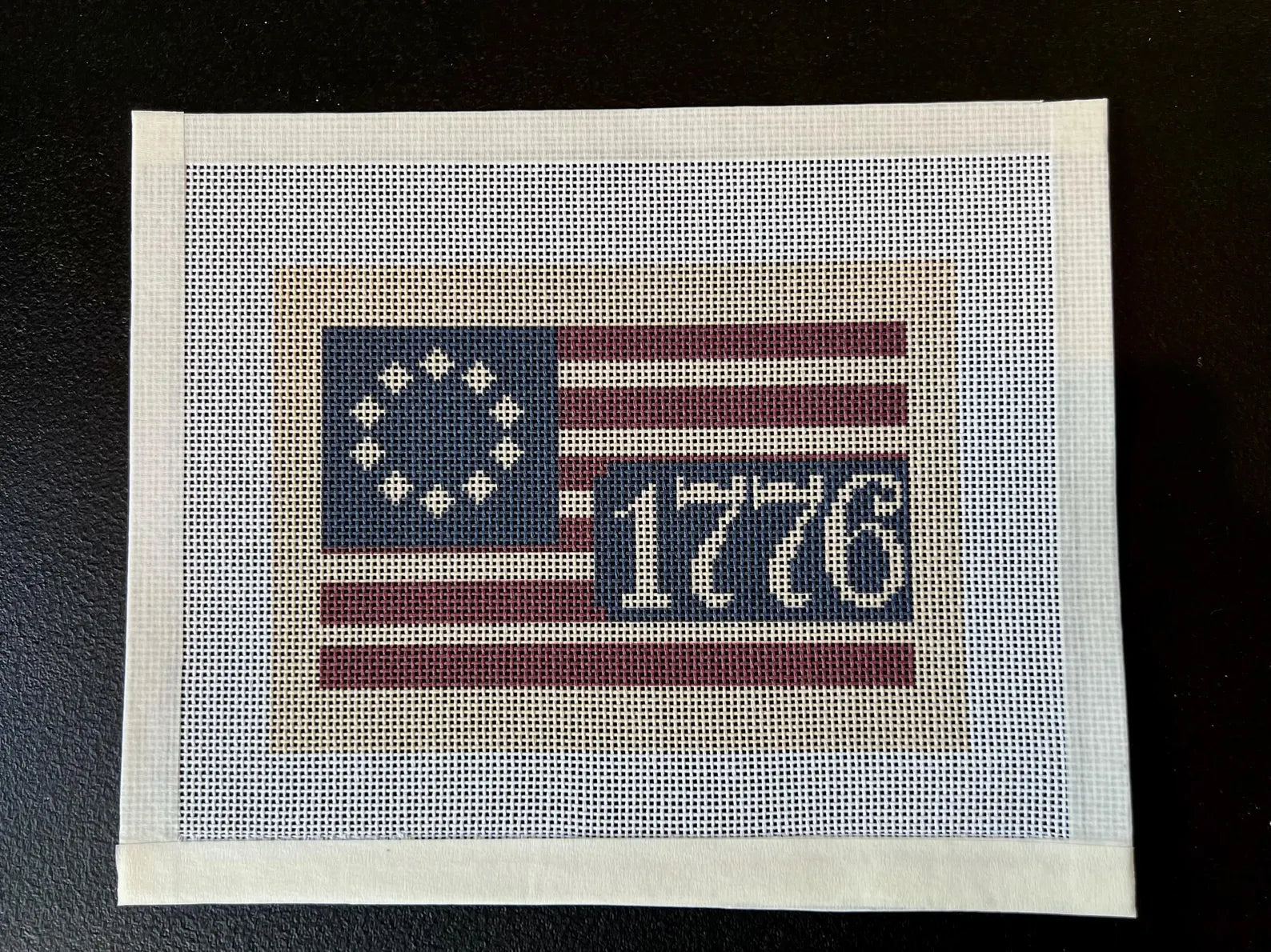 1776 Flag Needlepoint Kit – Stitched Example – Needlepoint & Chill
