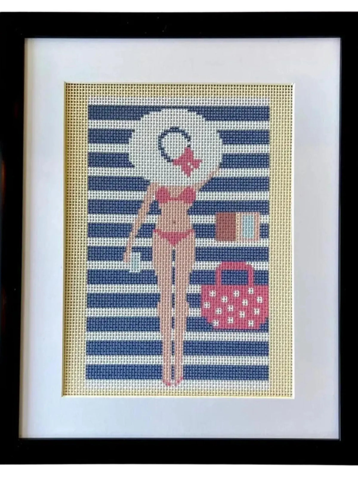 Pink Bikini Deluxe Needlepoint Kit – Canvas Detail – Needlepoint & Chill