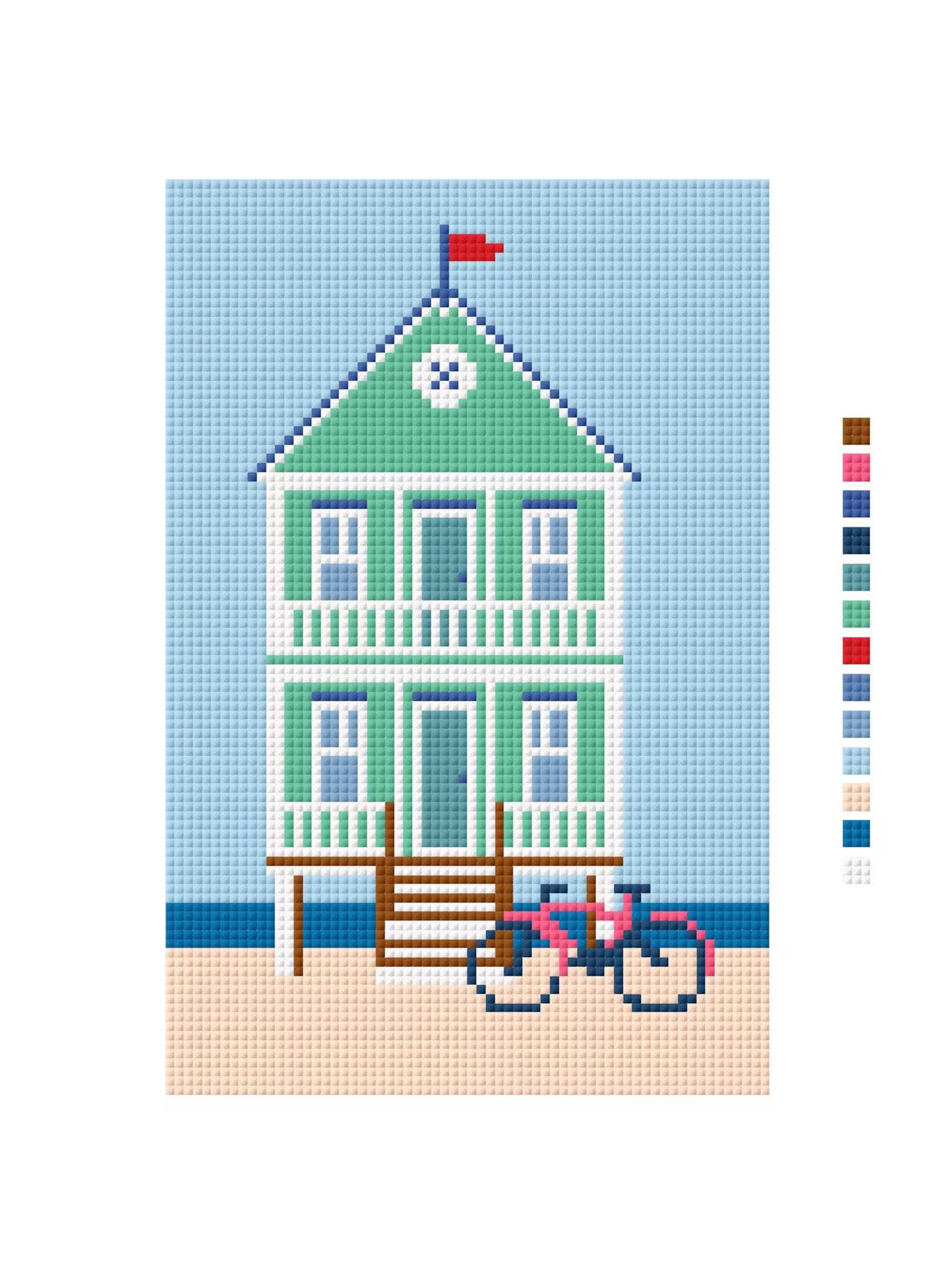 Beach House Needlepoint Canvas – Coastal Seaside Series – Needlepoint & Chill