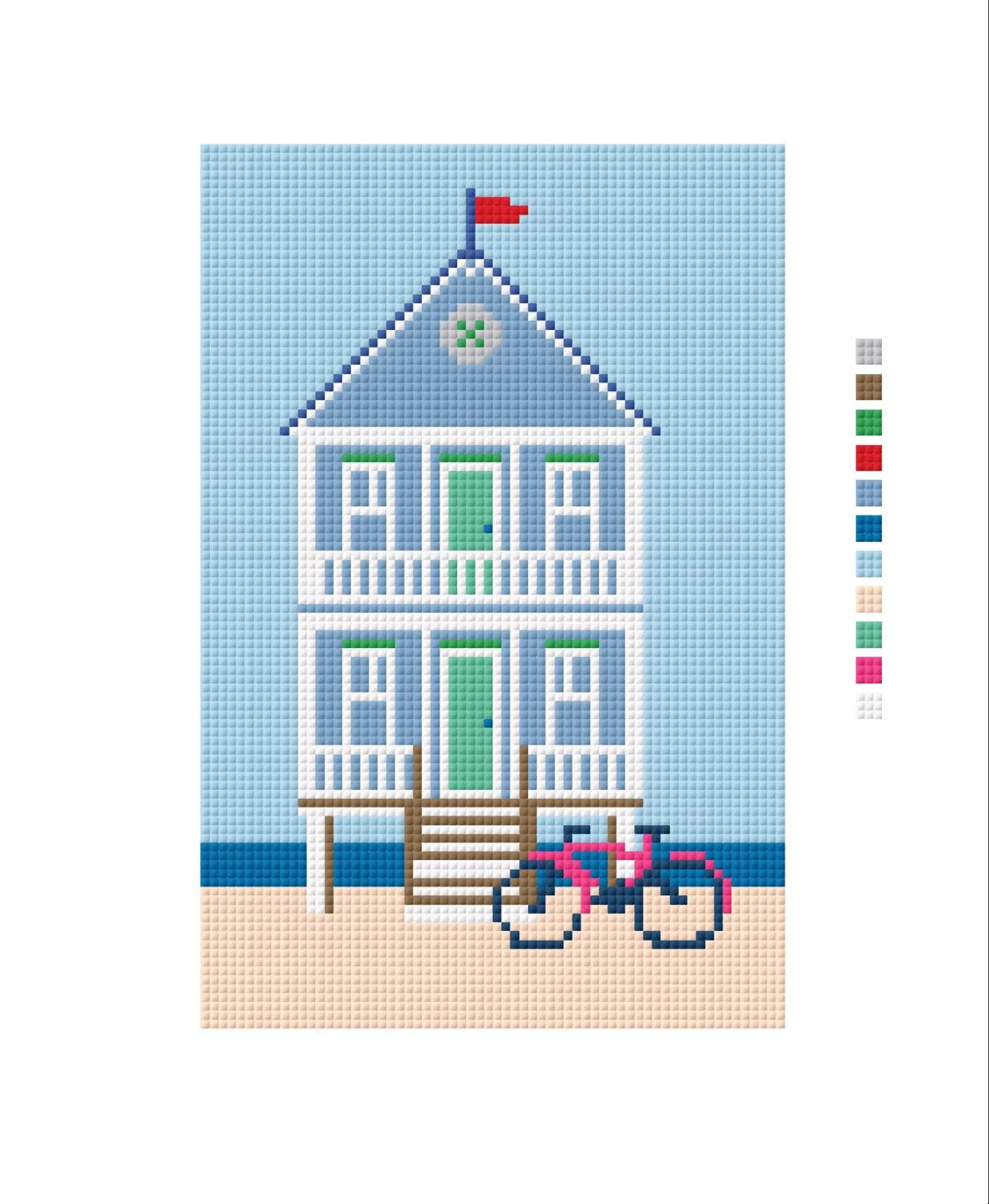 Beach House Needlepoint Canvas – Canvas Detail – Needlepoint & Chill