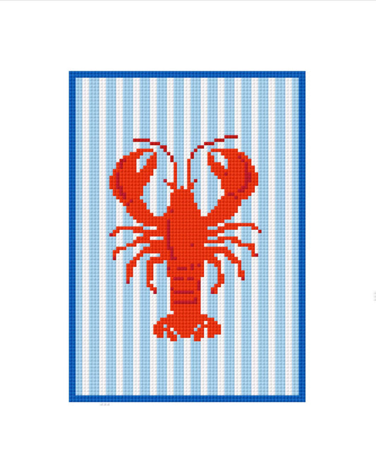 Lobster Needlepoint Kit – Coastal Charm Seafood Series – Needlepoint & Chill