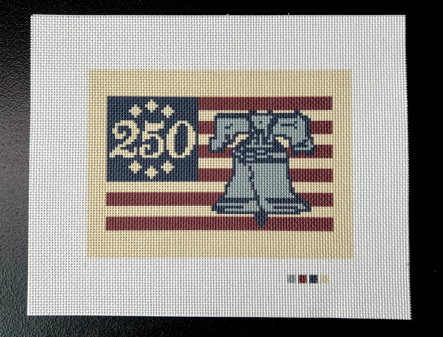 250th Liberty Bell American Flag Needlepoint Canvas – Canvas Detail – Needlepoint & Chill