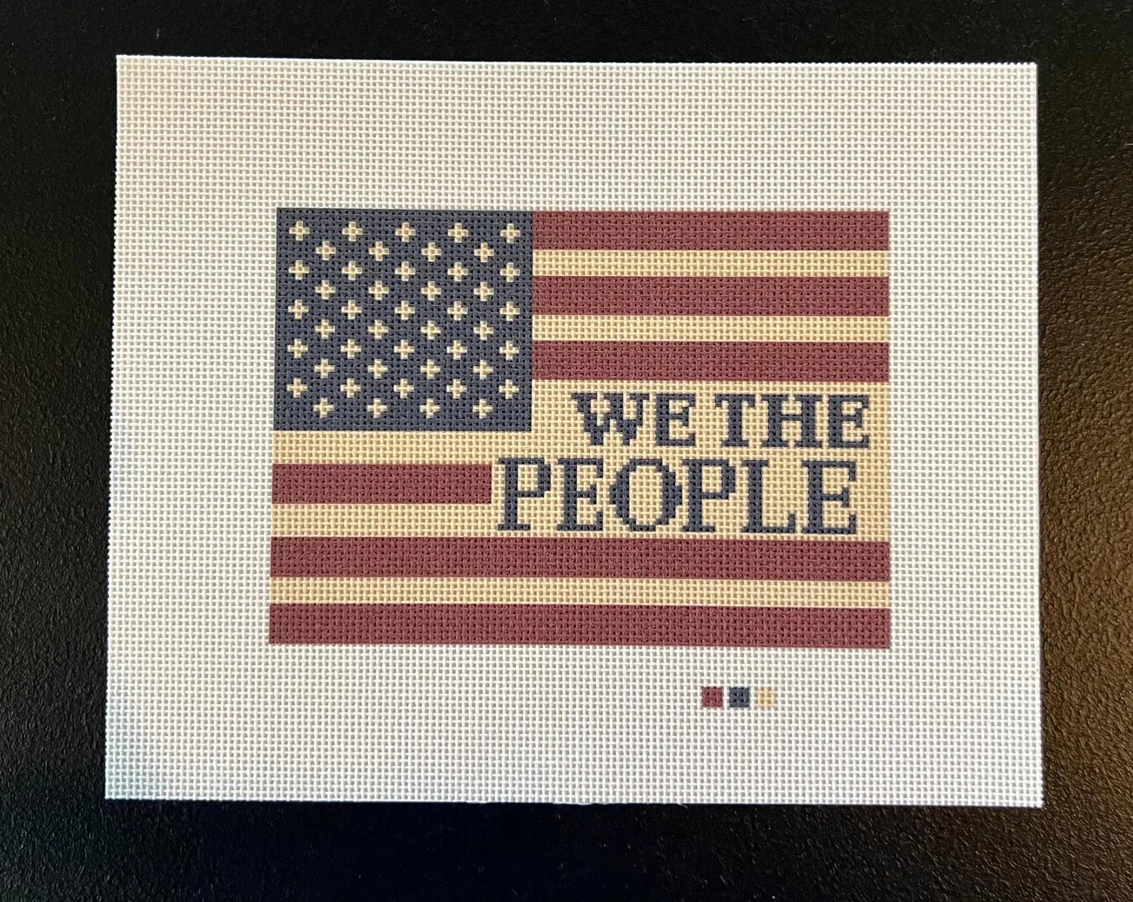 We The People American Flag Needlepoint Canvas – Canvas Detail – Needlepoint & Chill