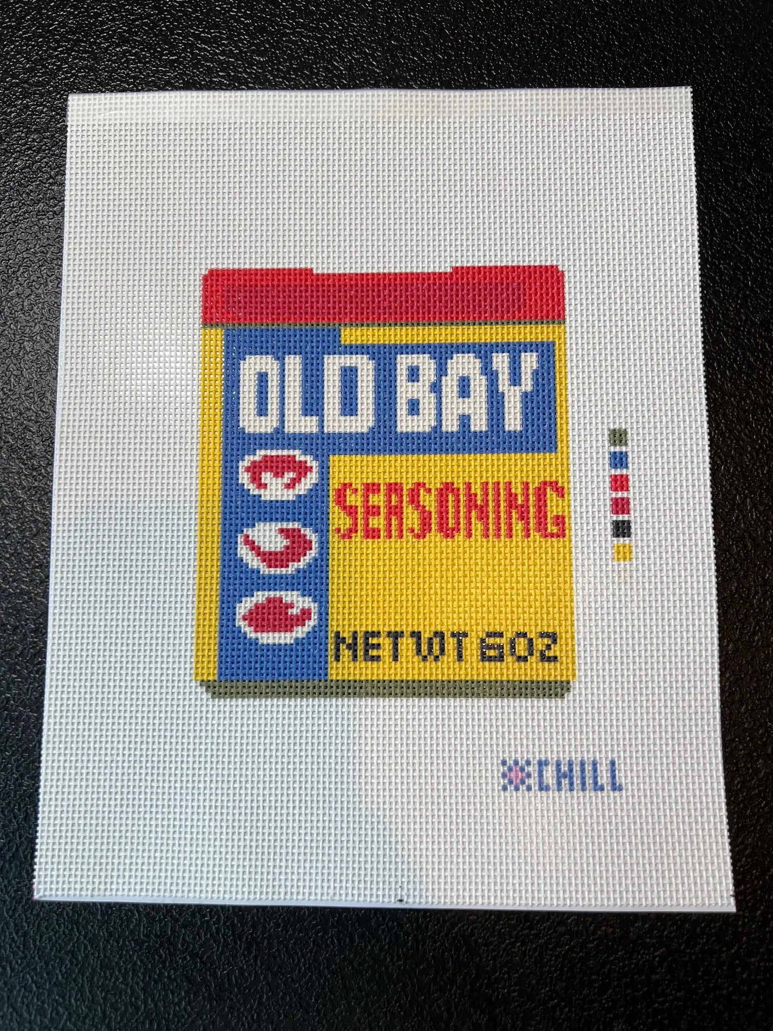 Old Bay Needlepoint Kit – Canvas Detail – Needlepoint & Chill