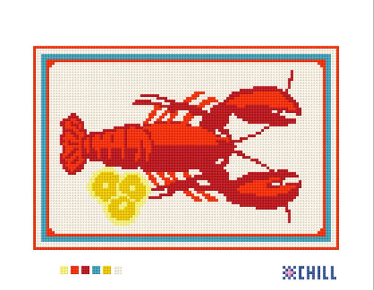Lobster and Lemon Needlepoint Kit – Coastal Charm Series – Needlepoint & Chill