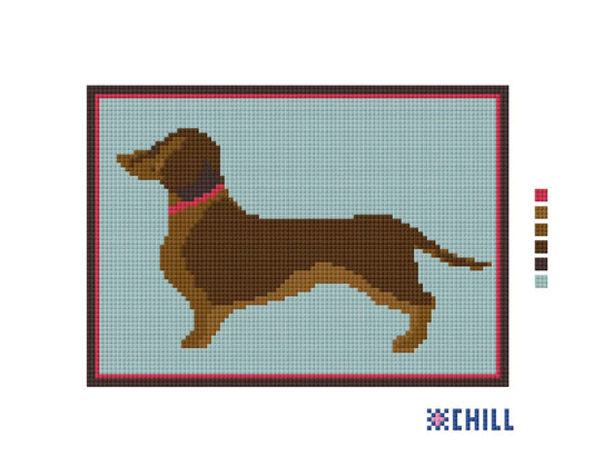 Dachshund Needlepoint Canvas With Personalization