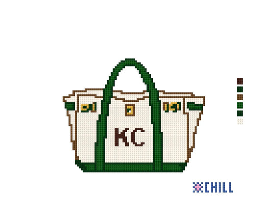 Tote Bag Charm Needlepoint Canvas with Personalization